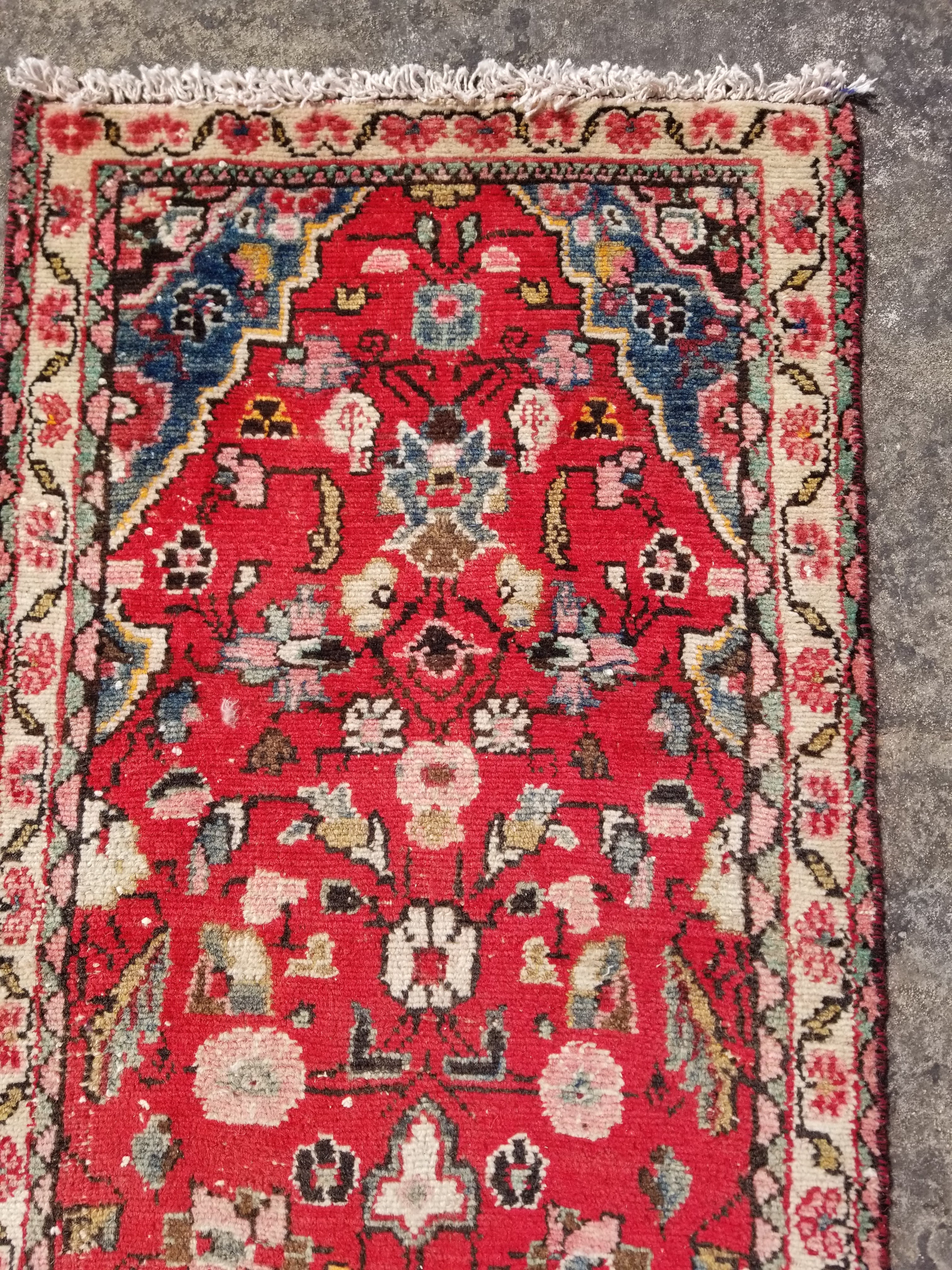 Vintage Traditional Handmade Oriental Wool Multicolor Runner Rug 238x66cm