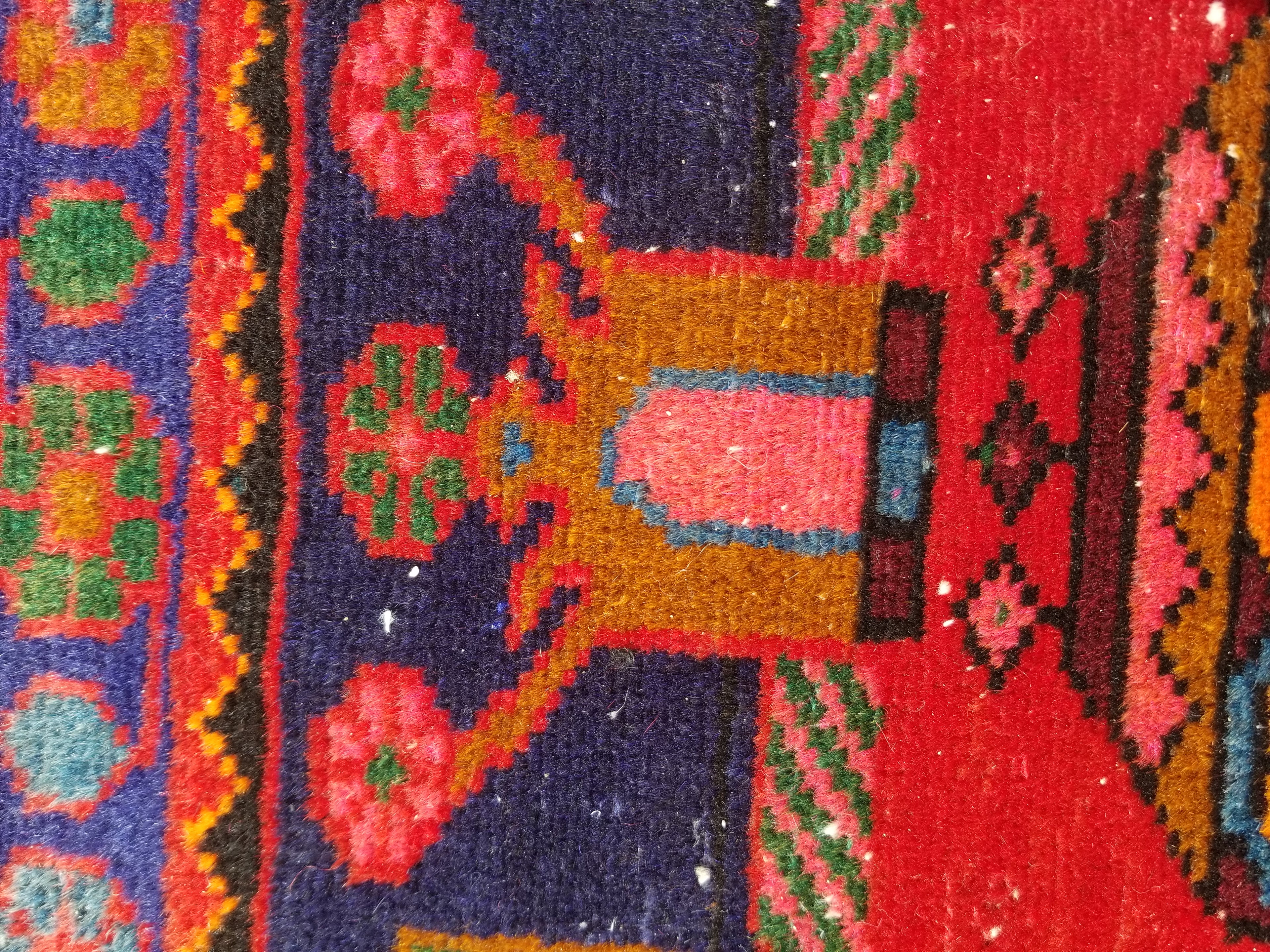 Antique Traditional Handmade Afghan Wool Multicolor Rug 119x73cm