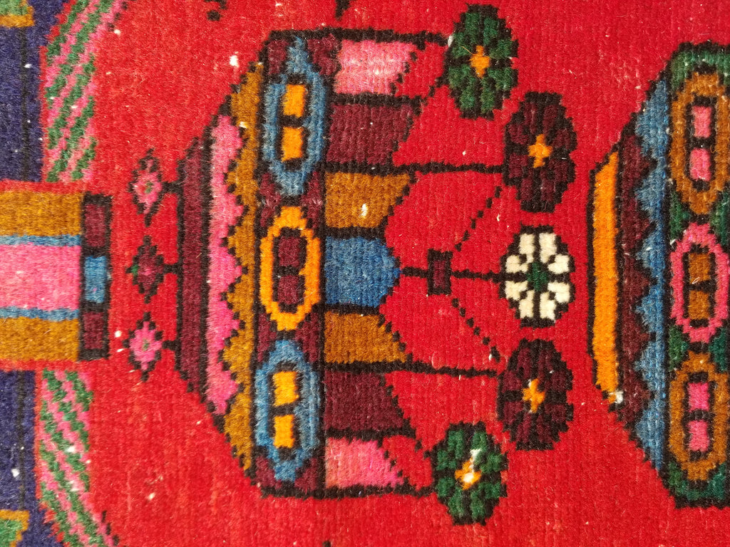 Antique Traditional Handmade Afghan Wool Multicolor Rug 119x73cm