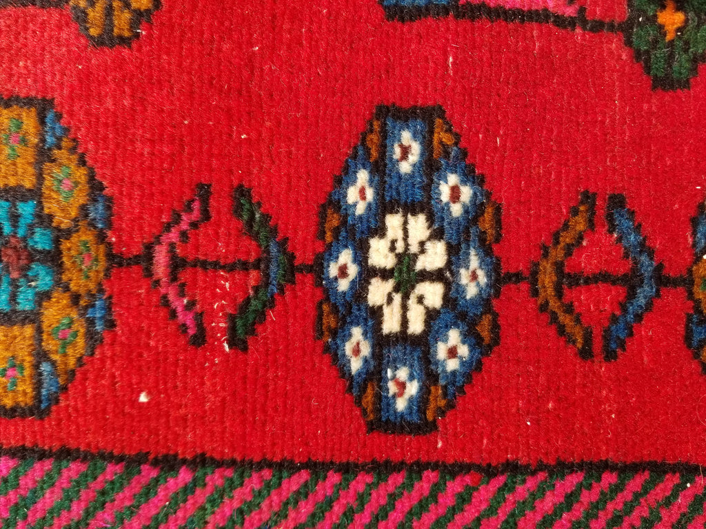 Antique Traditional Handmade Afghan Wool Multicolor Rug 119x73cm
