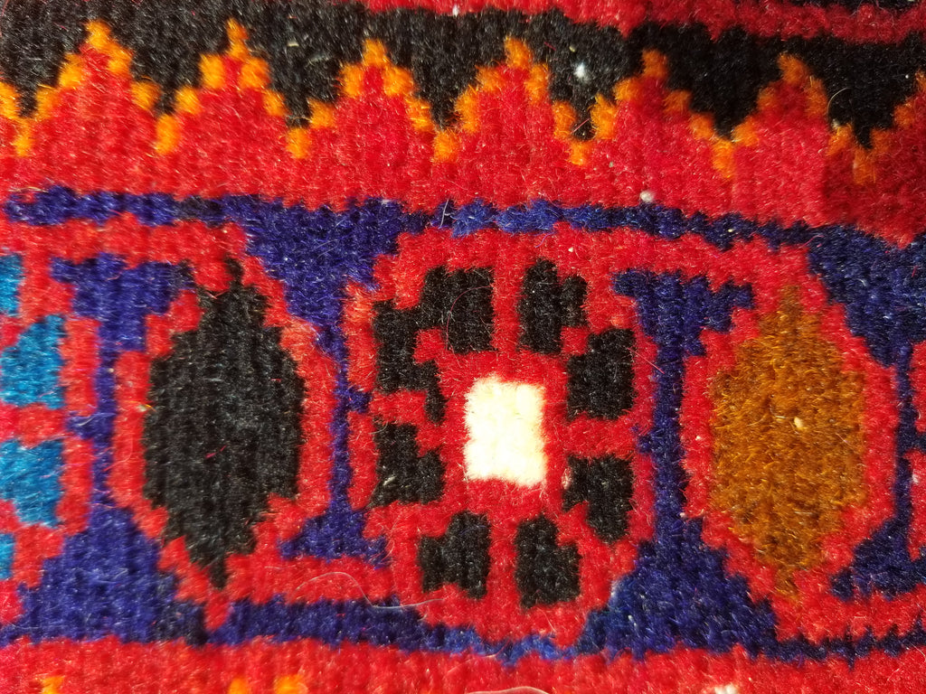 Antique Traditional Handmade Afghan Wool Multicolor Rug 119x73cm