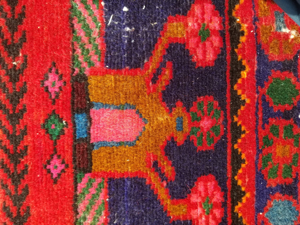 Antique Traditional Handmade Afghan Wool Multicolor Rug 119x73cm