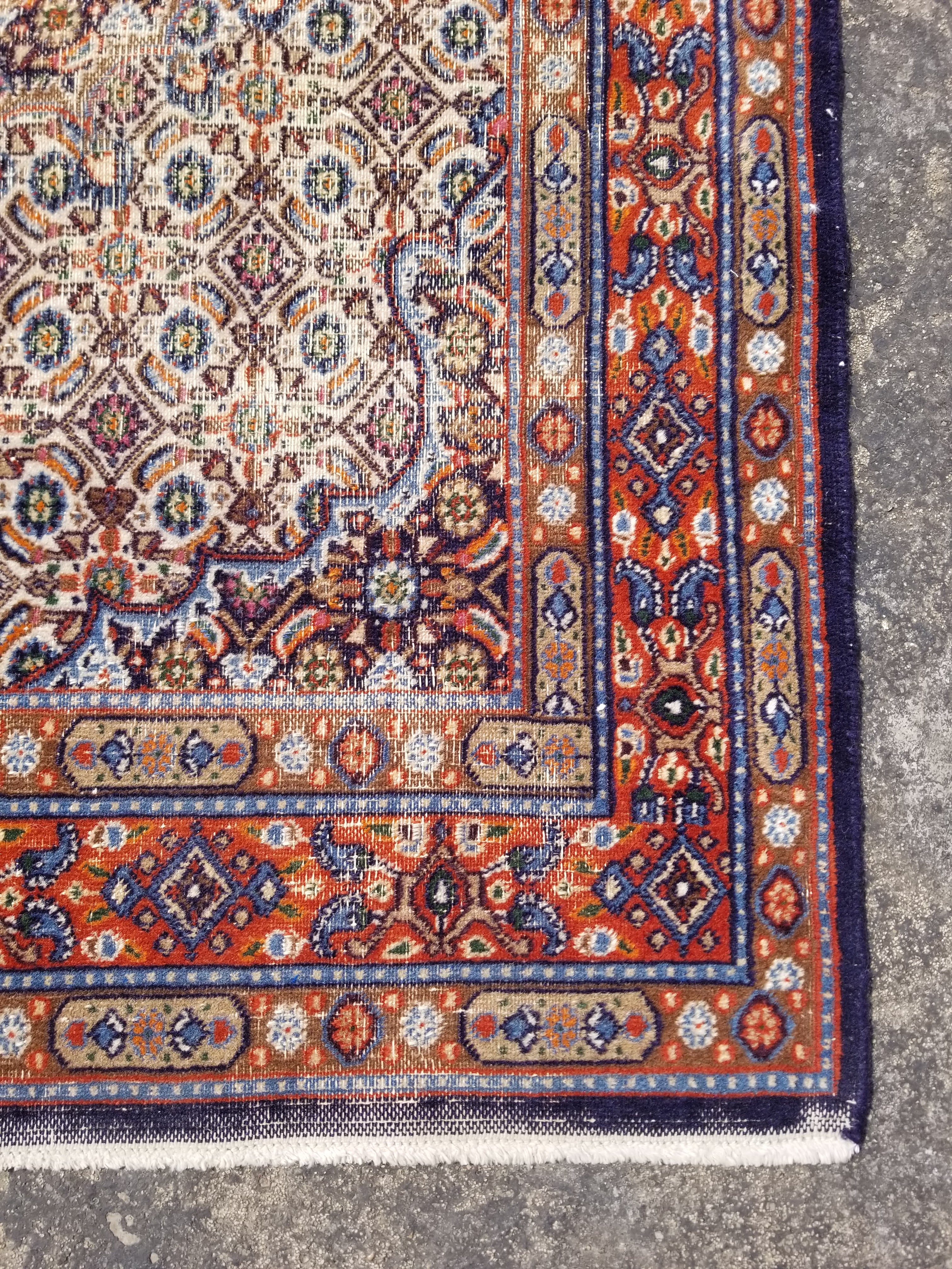 Vintage Traditional Handmade Oriental Wool Multicolor Rug 144x96cm