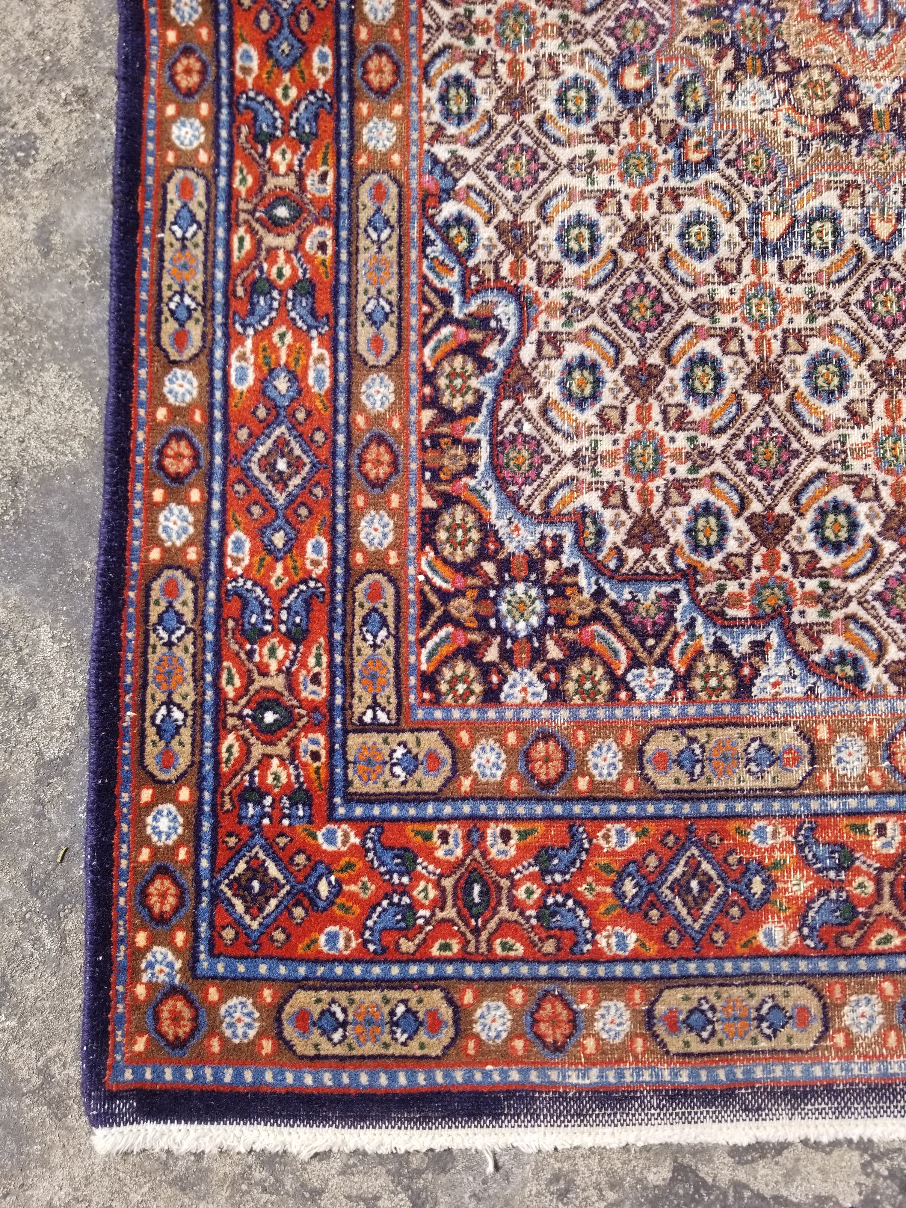 Vintage Traditional Handmade Oriental Wool Multicolor Rug 144x96cm
