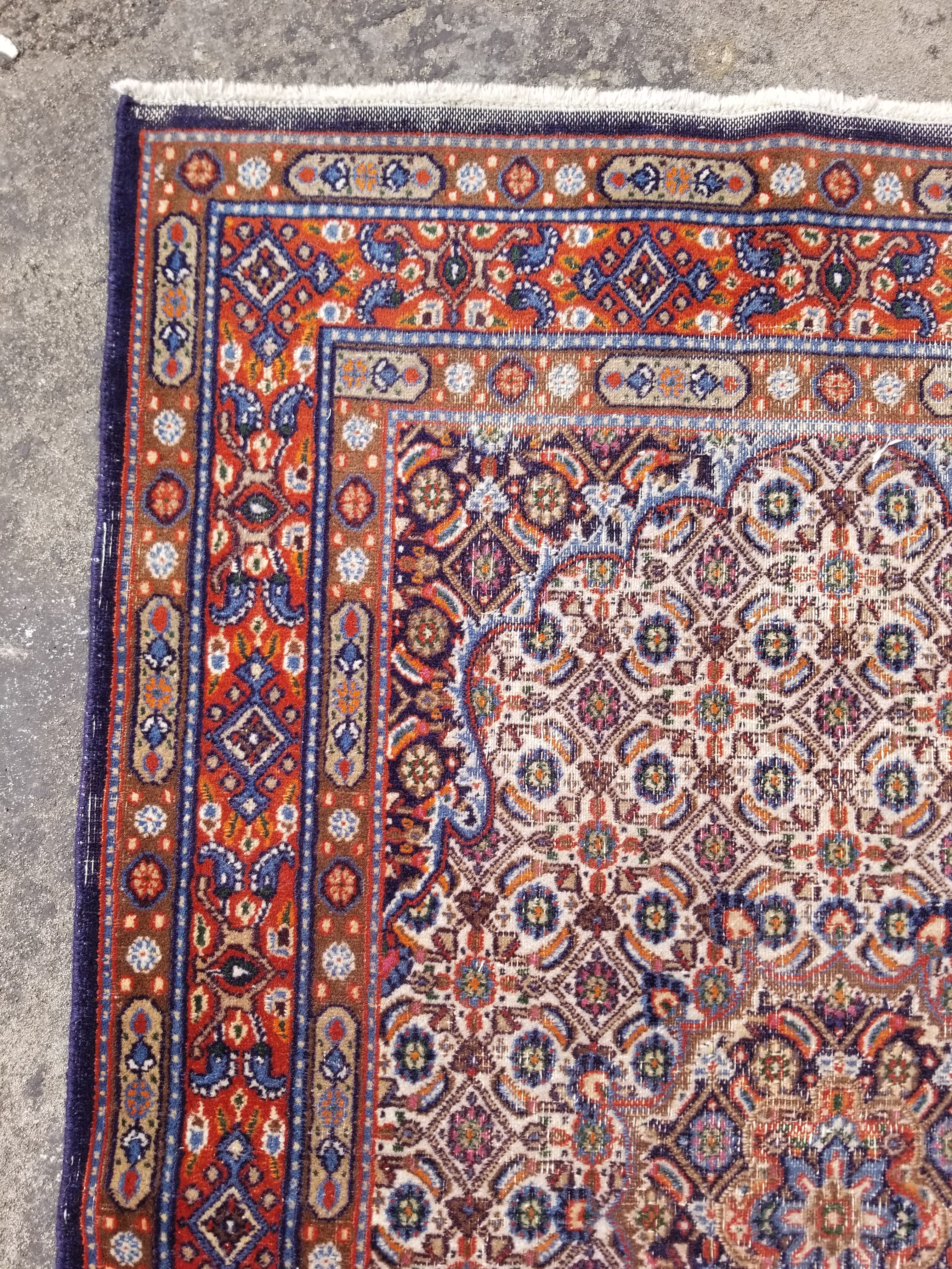 Vintage Traditional Handmade Oriental Wool Multicolor Rug 144x96cm