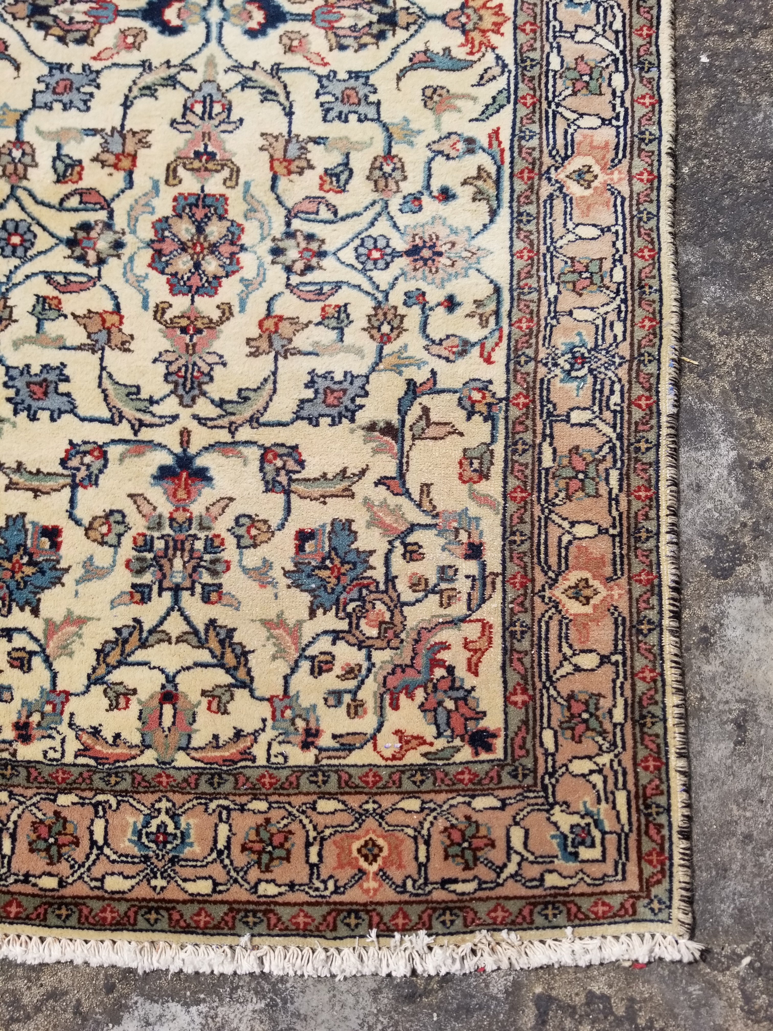 Antique Traditional Handmade Floral Wool Multicolor Runner Rug 373x76cm