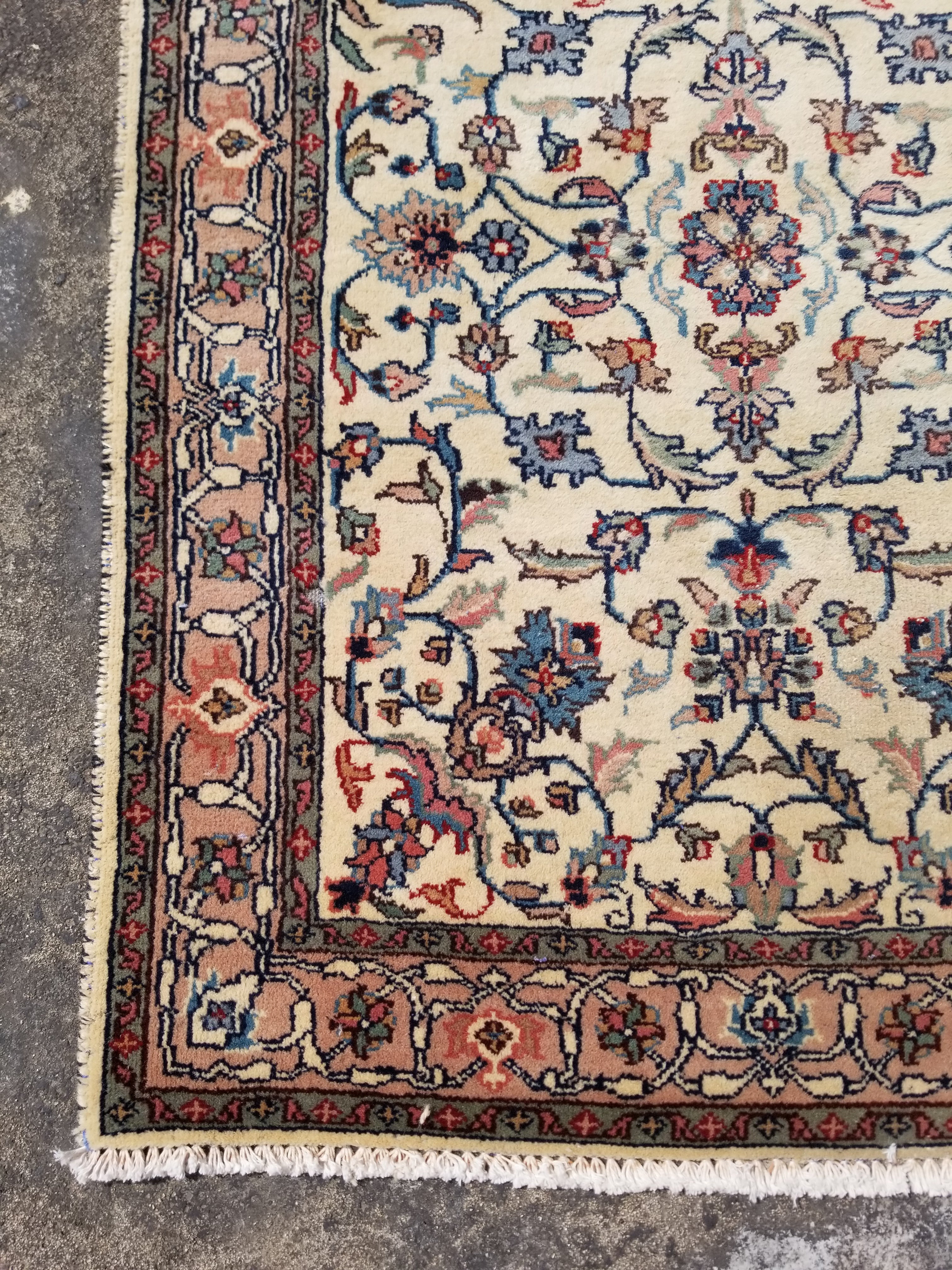Antique Traditional Handmade Floral Wool Multicolor Runner Rug 373x76cm
