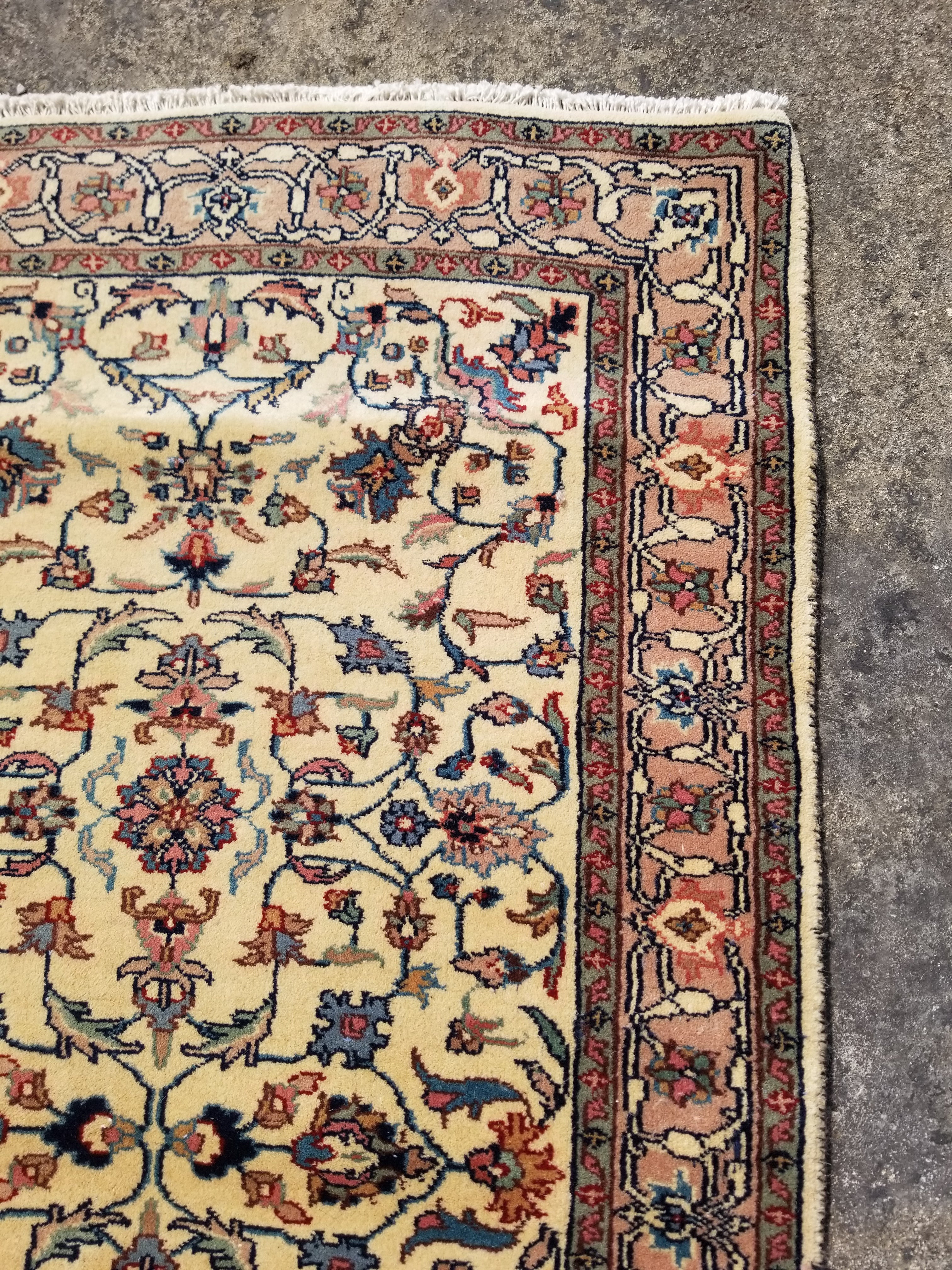 Antique Traditional Handmade Floral Wool Multicolor Runner Rug 373x76cm
