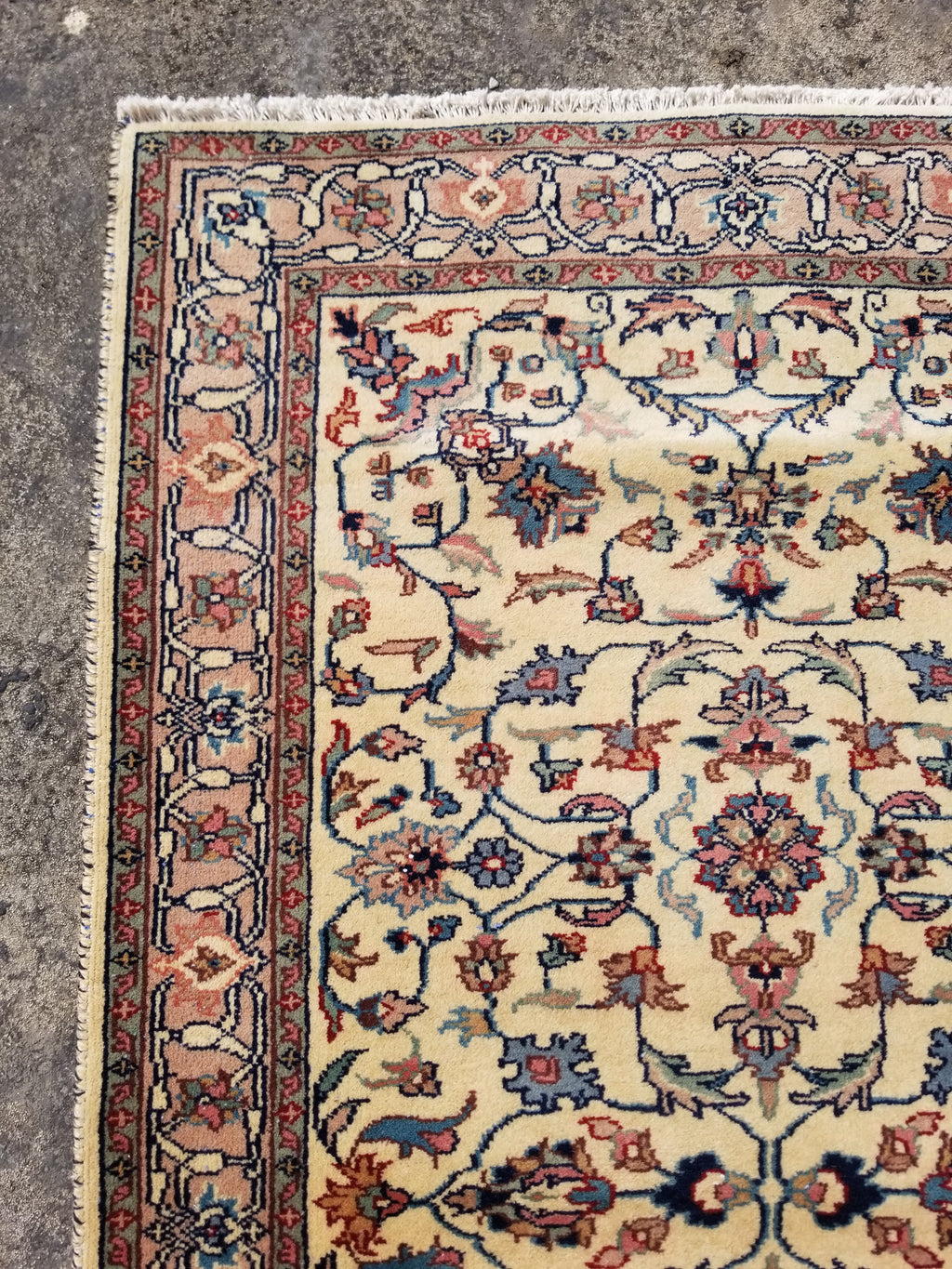 Antique Traditional Handmade Floral Wool Multicolor Runner Rug 373x76cm