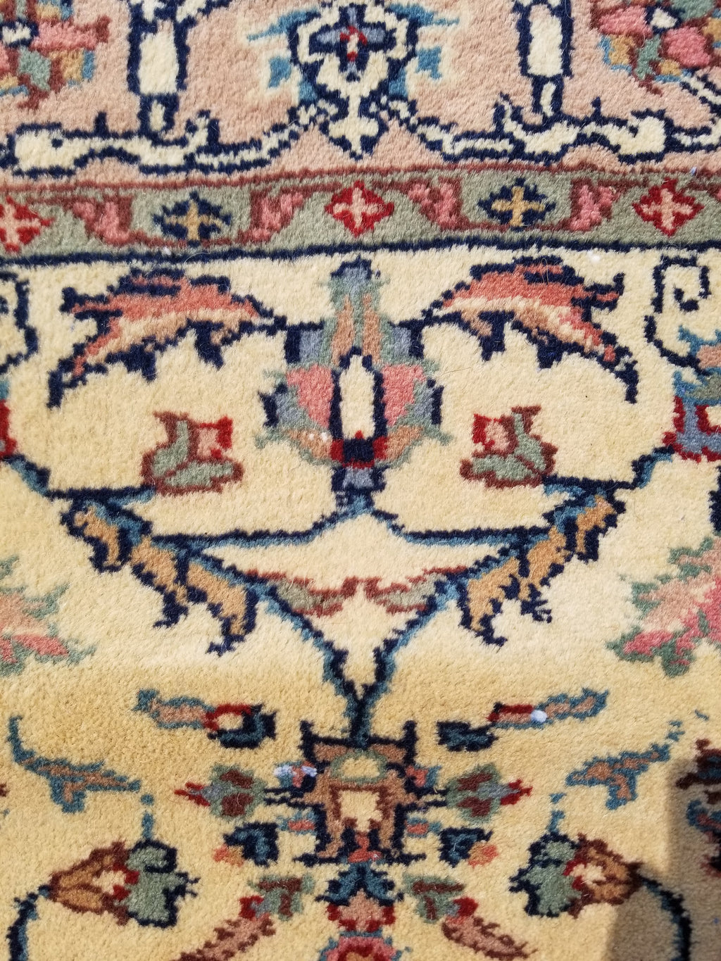 Antique Traditional Handmade Floral Wool Multicolor Runner Rug 373x76cm