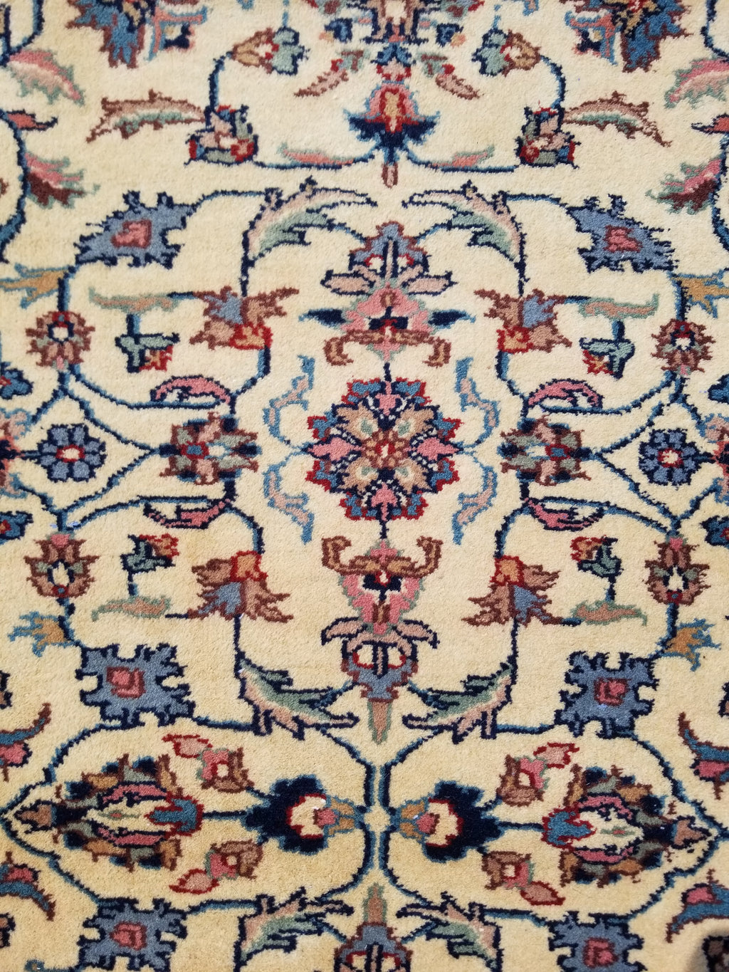 Antique Traditional Handmade Floral Wool Multicolor Runner Rug 373x76cm