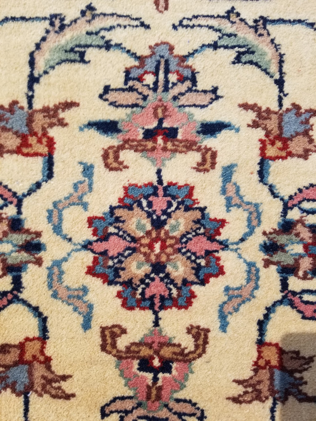 Antique Traditional Handmade Floral Wool Multicolor Runner Rug 373x76cm
