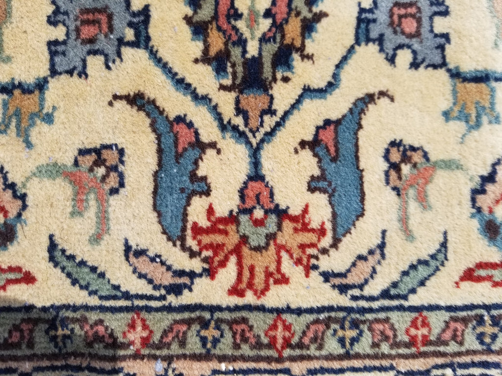 Antique Traditional Handmade Floral Wool Multicolor Runner Rug 373x76cm
