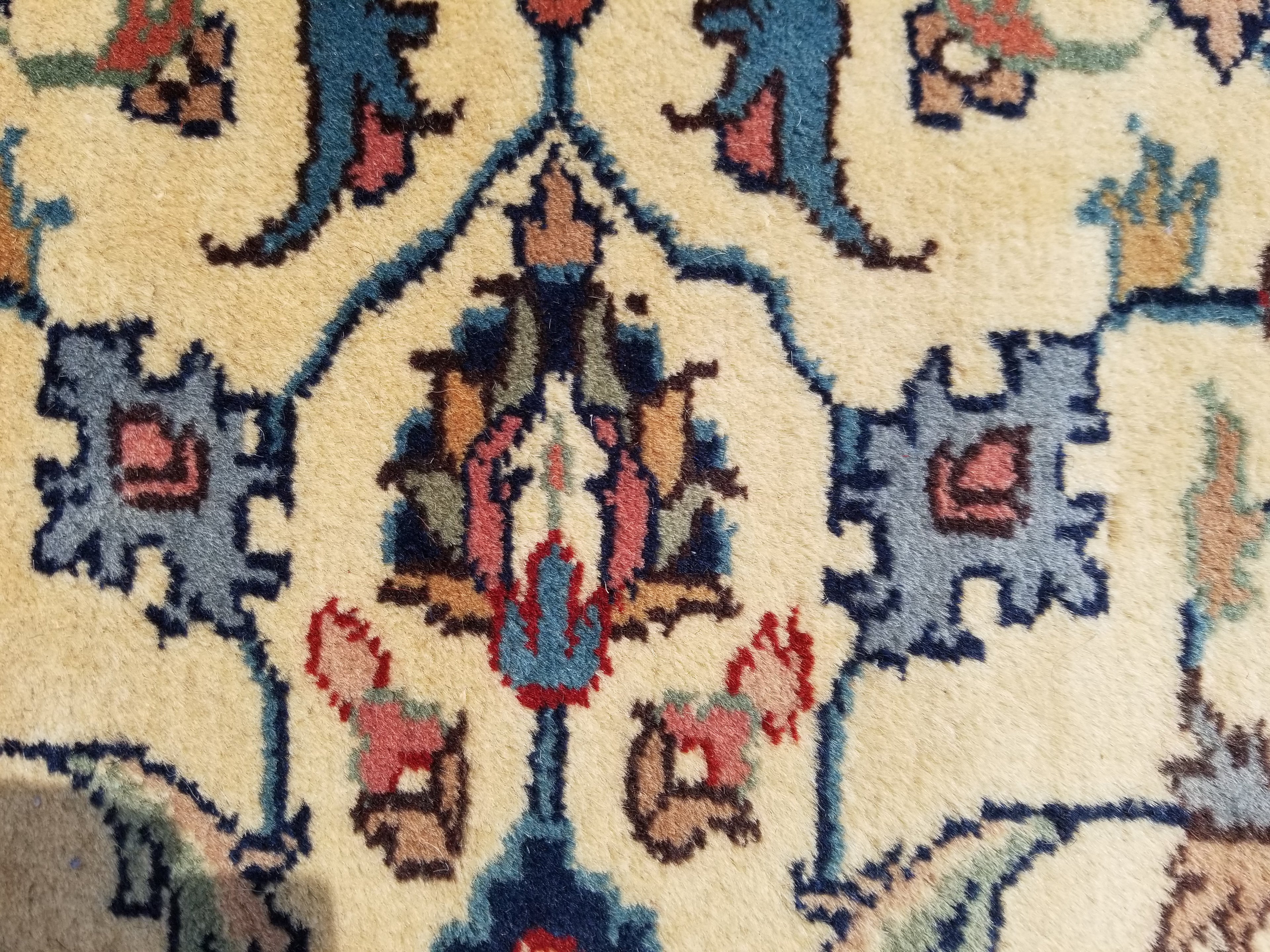 Antique Traditional Handmade Floral Wool Multicolor Runner Rug 373x76cm