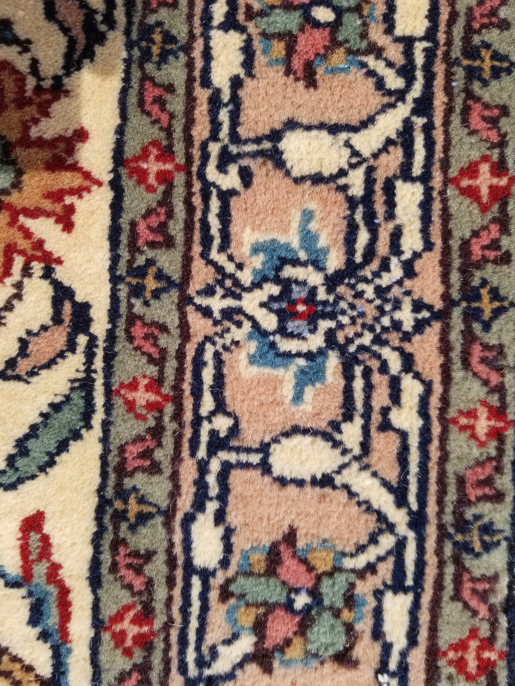 Antique Traditional Handmade Floral Wool Multicolor Runner Rug 373x76cm