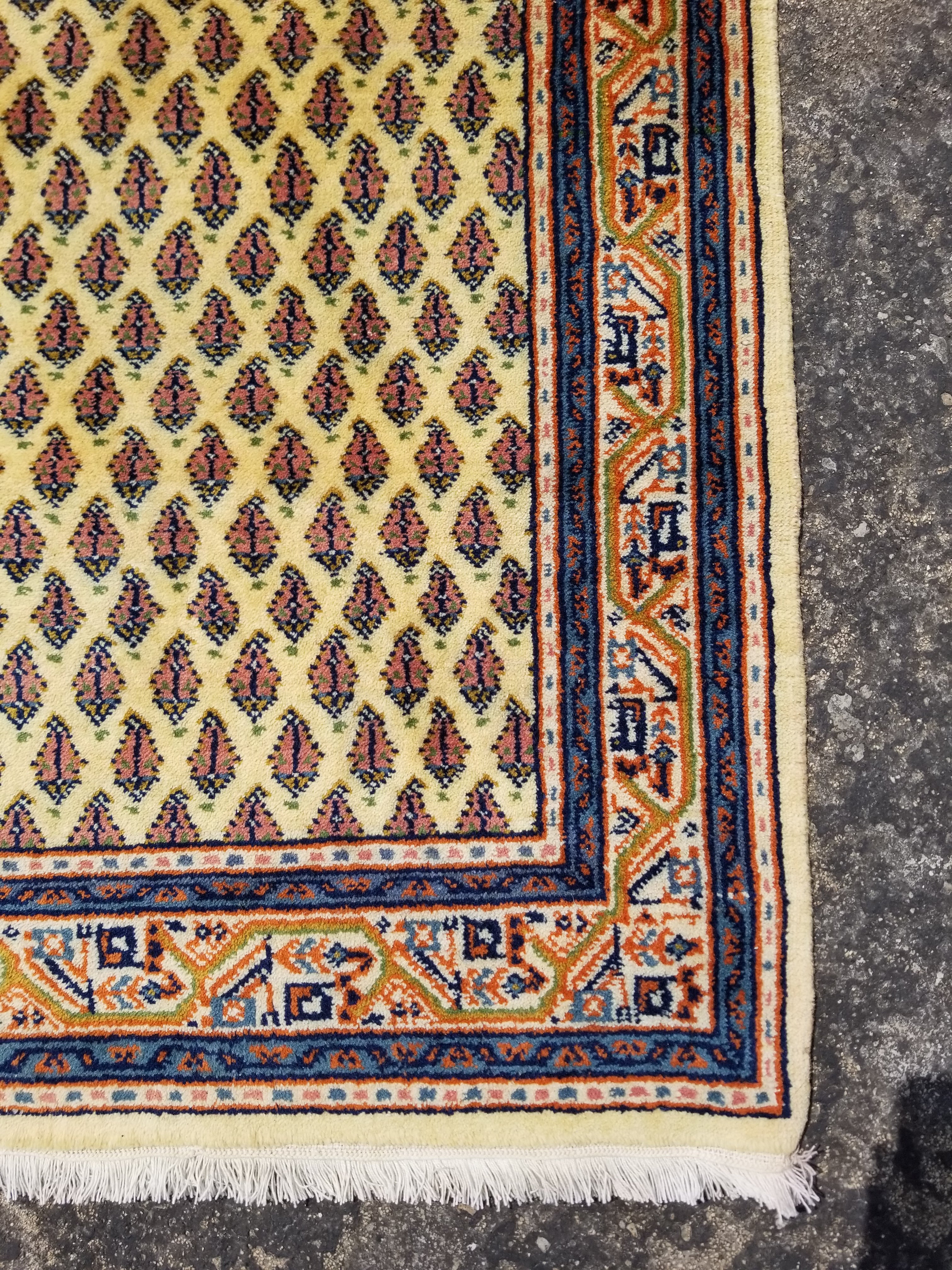 Vintage Traditional Handmade Sarough Mir Wool Multicolor Runner Rug 144x71cm