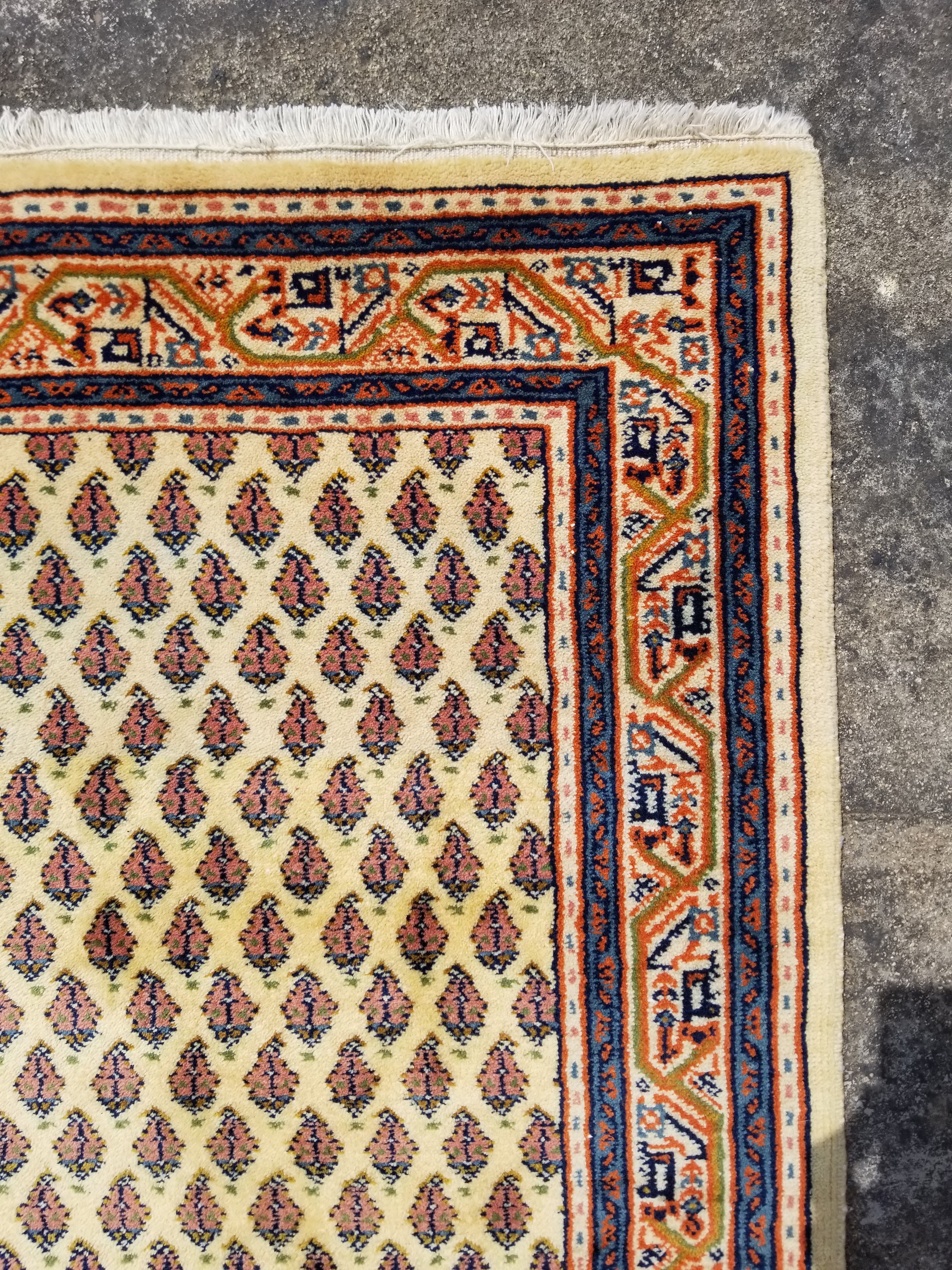 Vintage Traditional Handmade Sarough Mir Wool Multicolor Runner Rug 144x71cm
