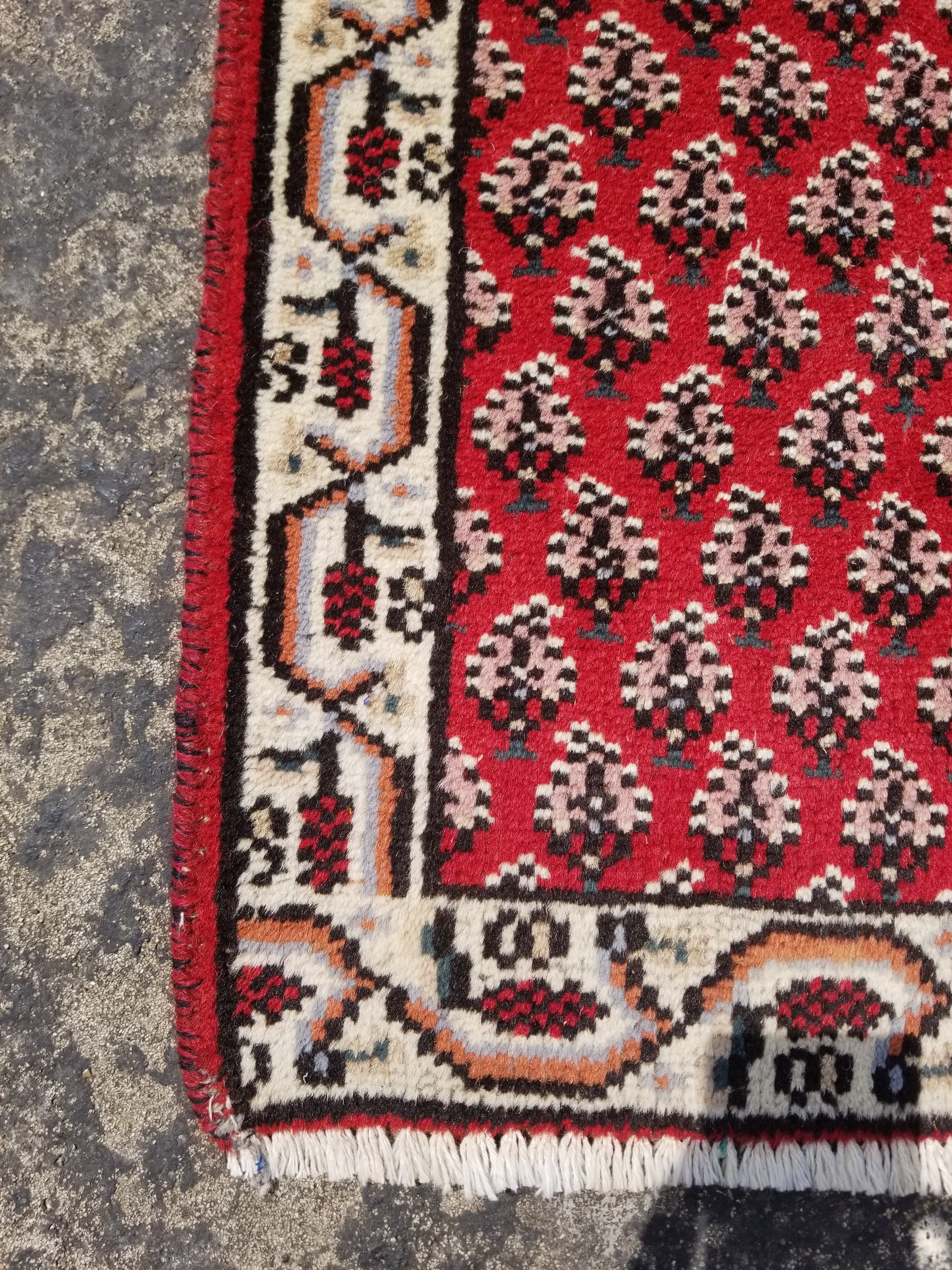 Vintage Traditional Handmade Sarough Mir Wool Multicolor Rug 55x40cm