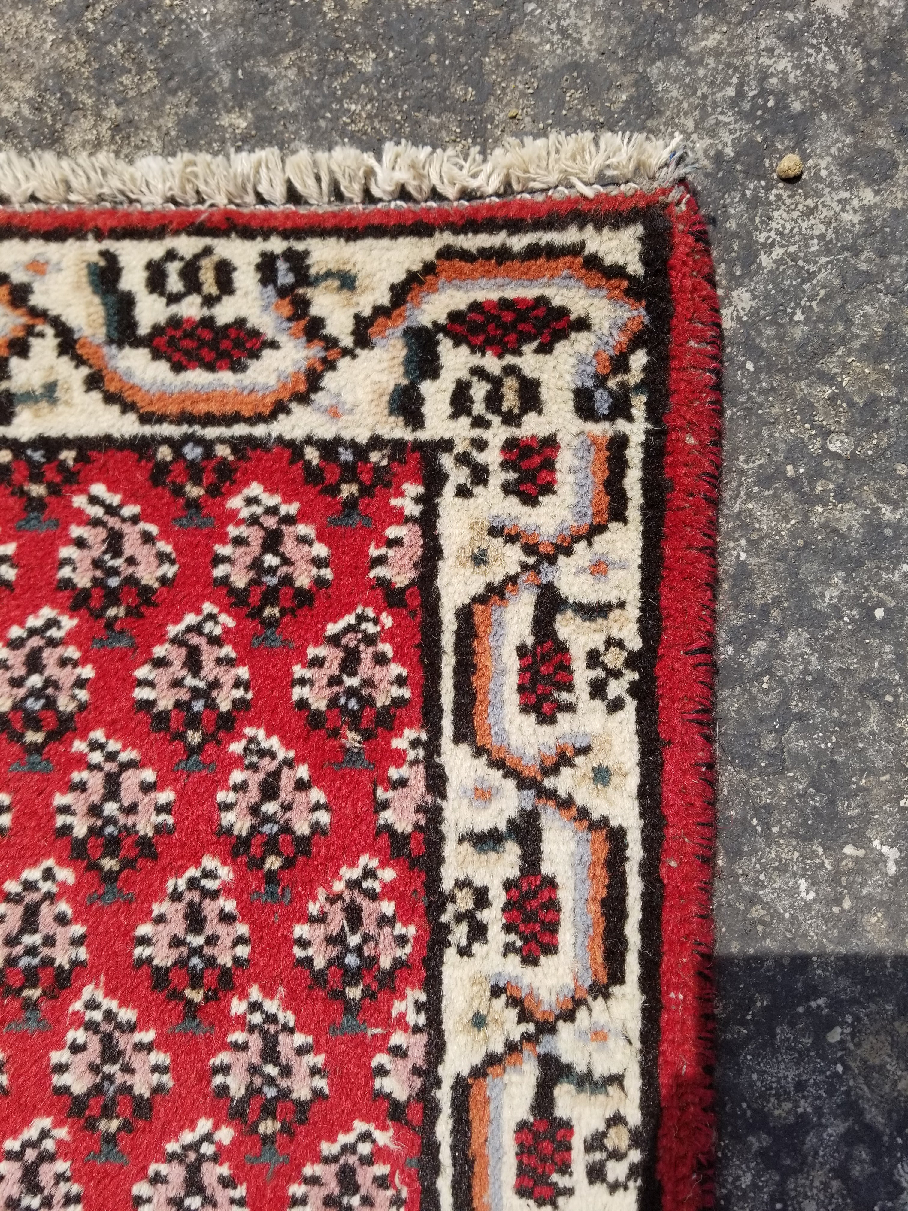 Vintage Traditional Handmade Sarough Mir Wool Multicolor Rug 55x40cm