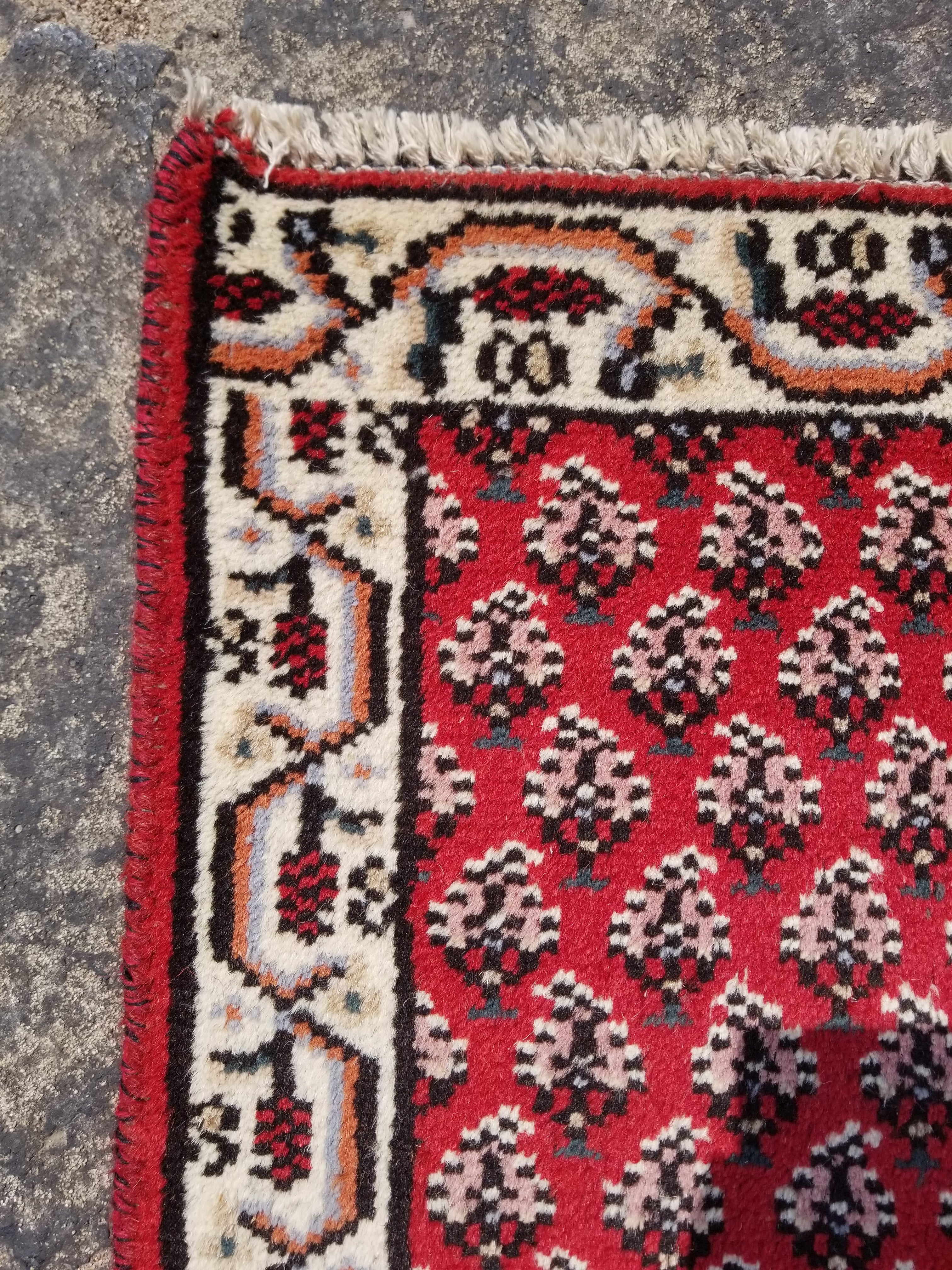 Vintage Traditional Handmade Sarough Mir Wool Multicolor Rug 55x40cm