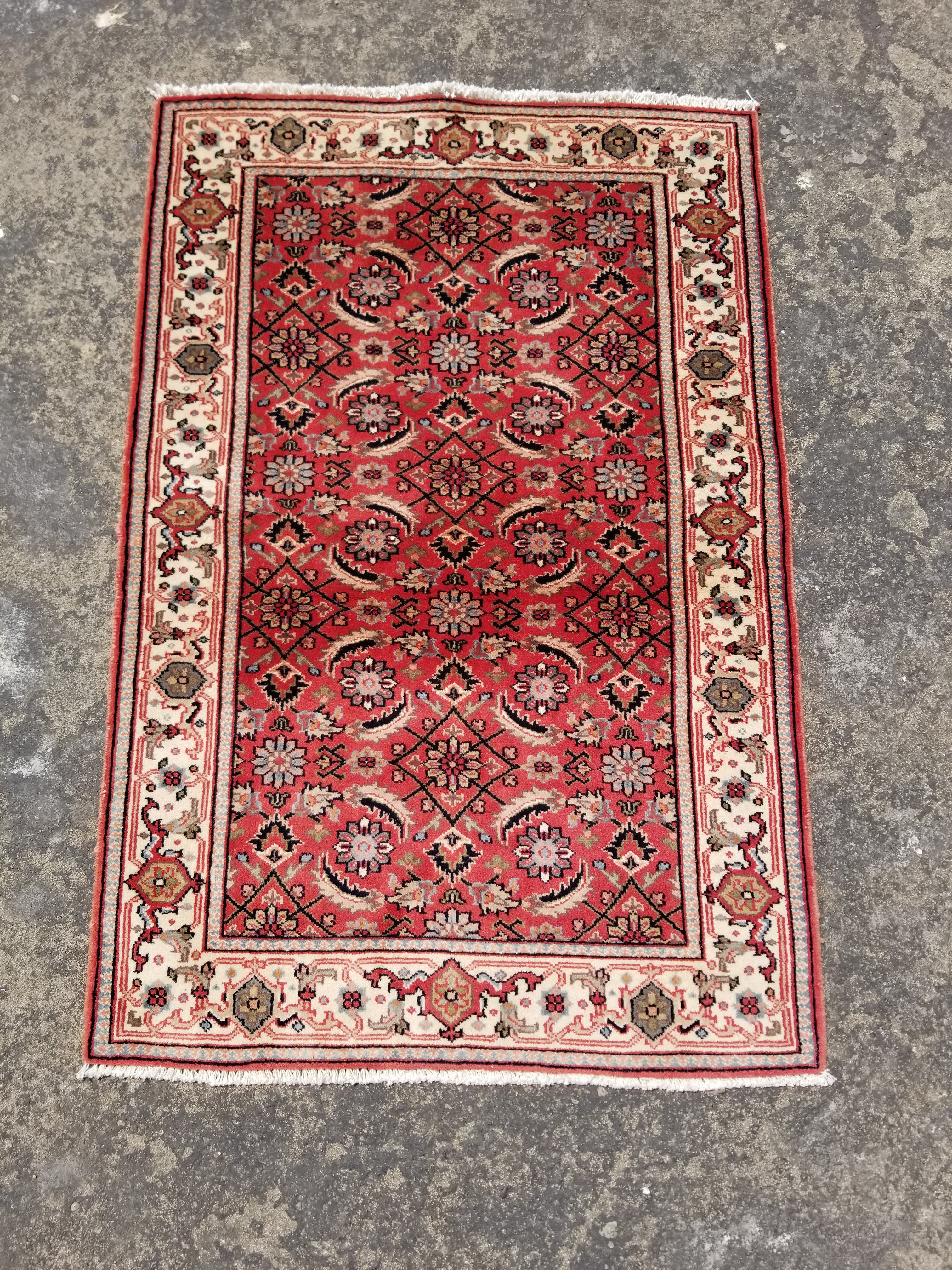 Vintage Traditional Handmade Oriental Wool Multicolor Rug 116x76cm