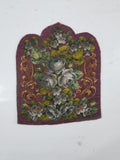 Antique Victorian Needlepoint Beaded Floral Tapestry 45x37cm