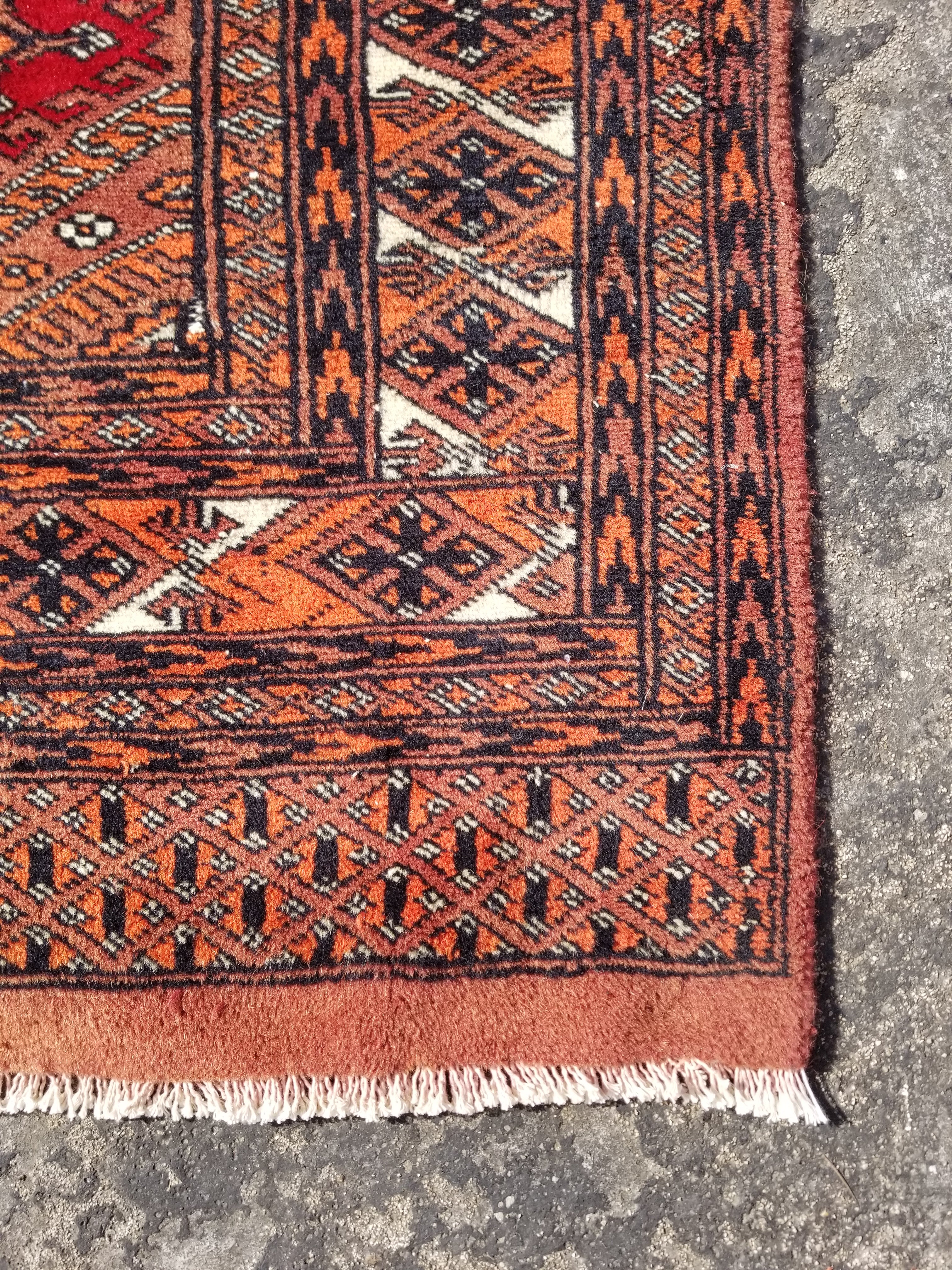 Vintage Traditional Handmade Afghan Wool Multicolor Rug 152x93cm