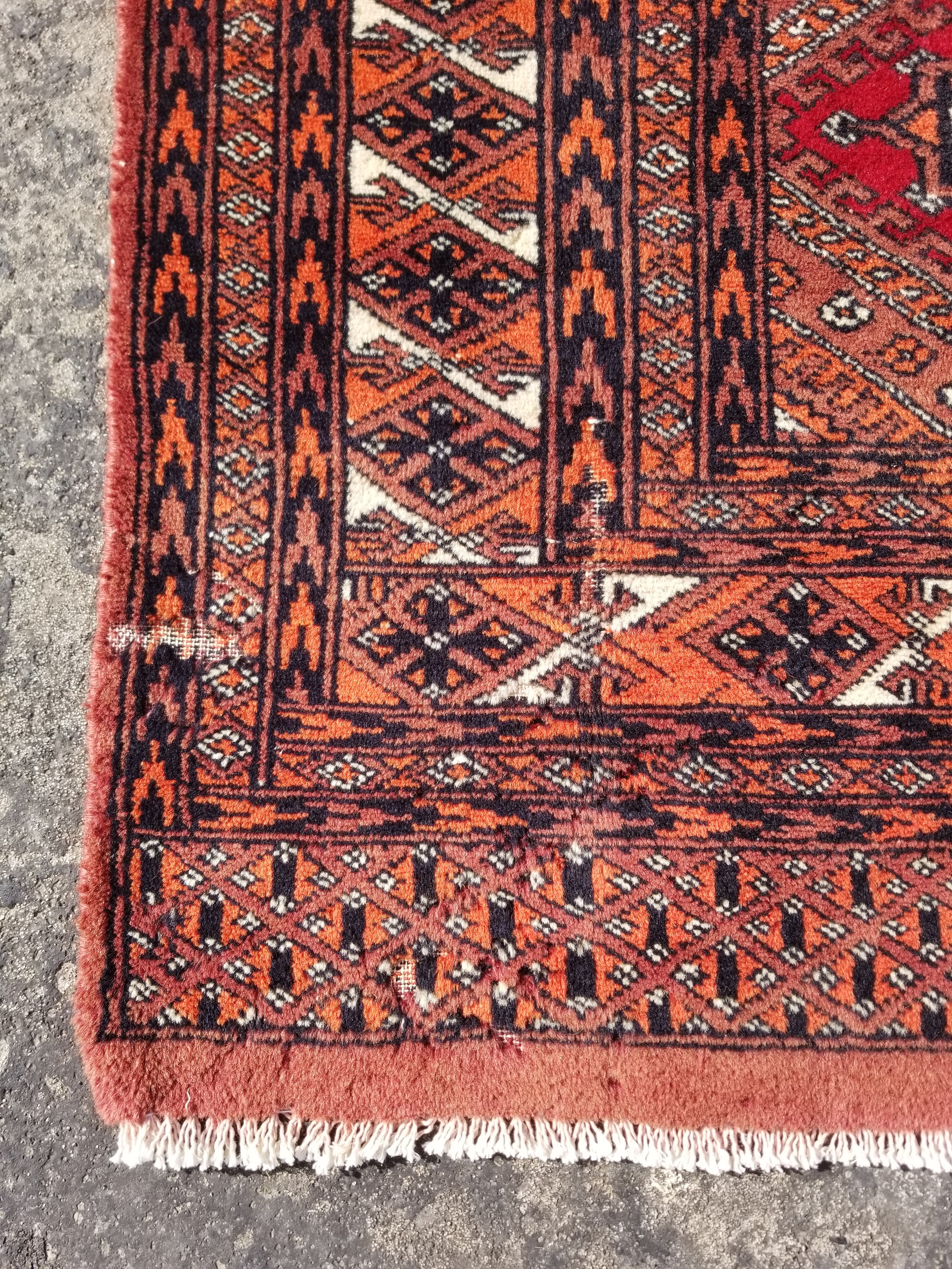Vintage Traditional Handmade Afghan Wool Multicolor Rug 152x93cm