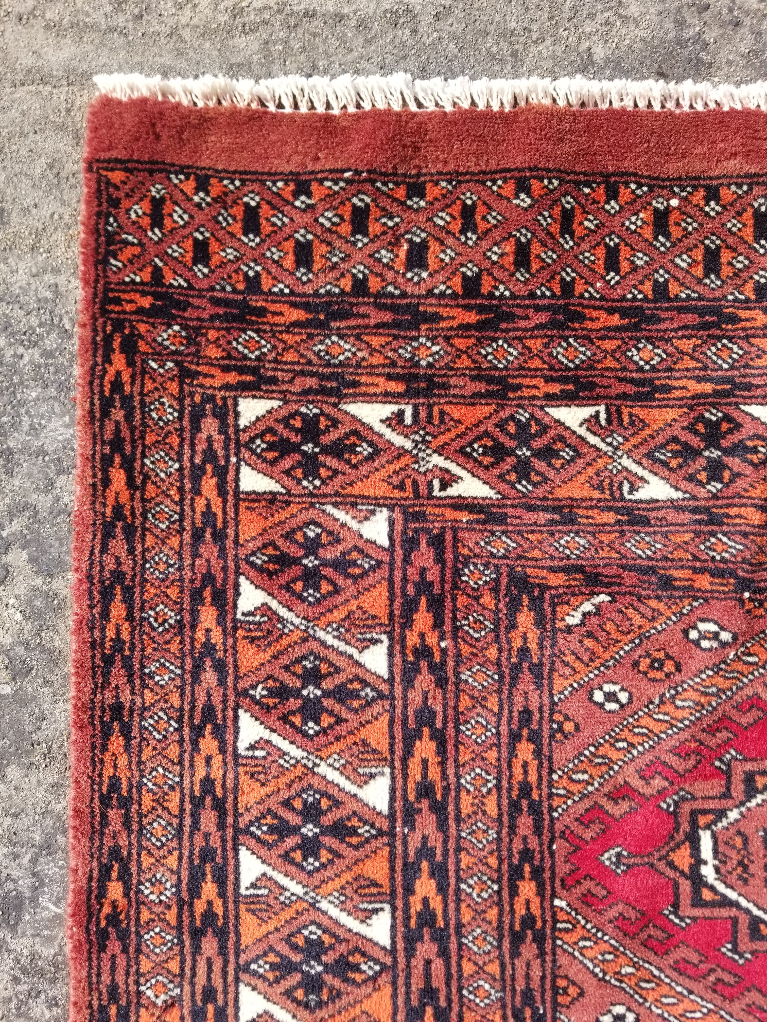 Vintage Traditional Handmade Afghan Wool Multicolor Rug 152x93cm