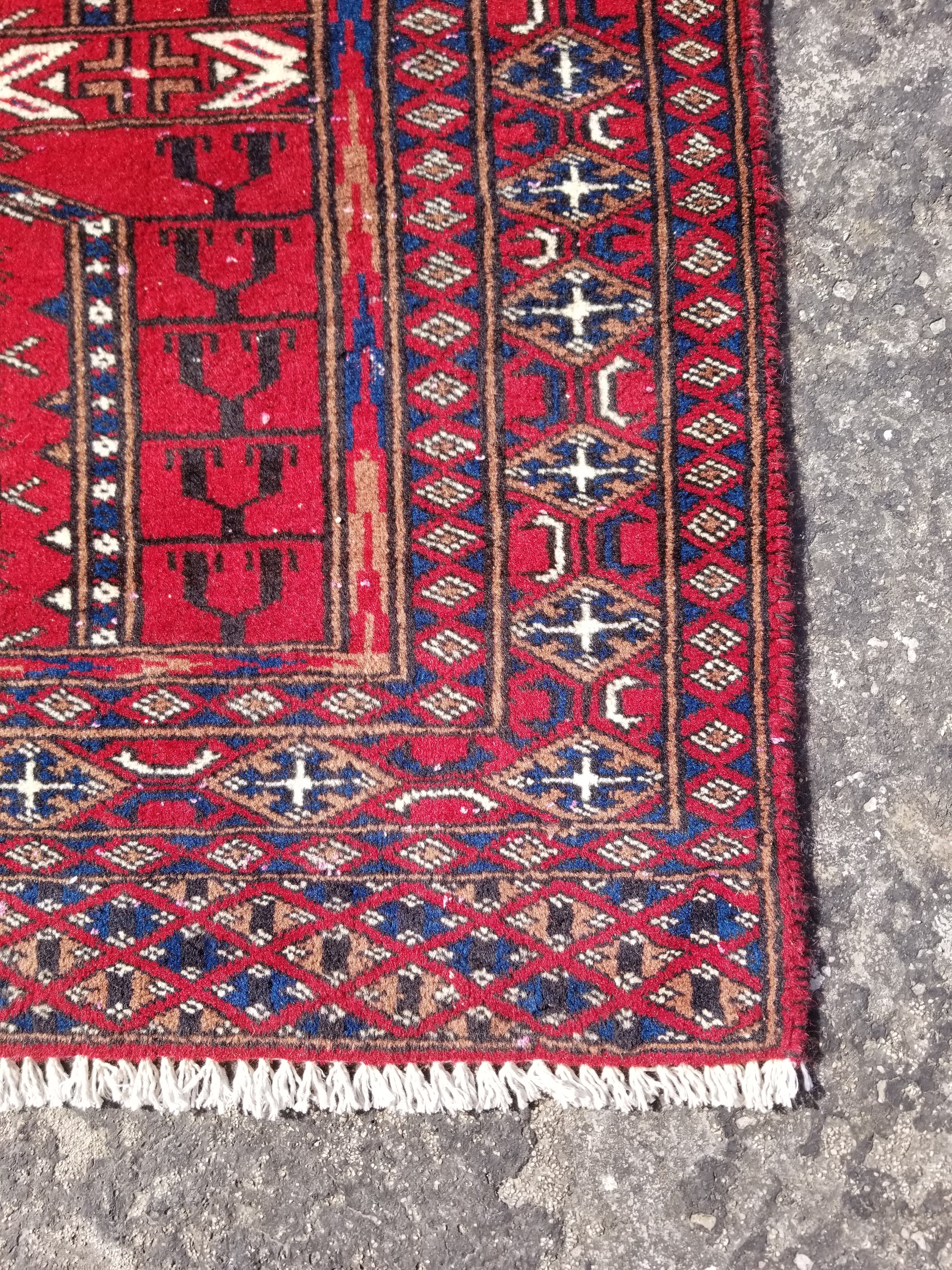Vintage Traditional Handmade Afghan Wool Multicolor Rug 86x60cm