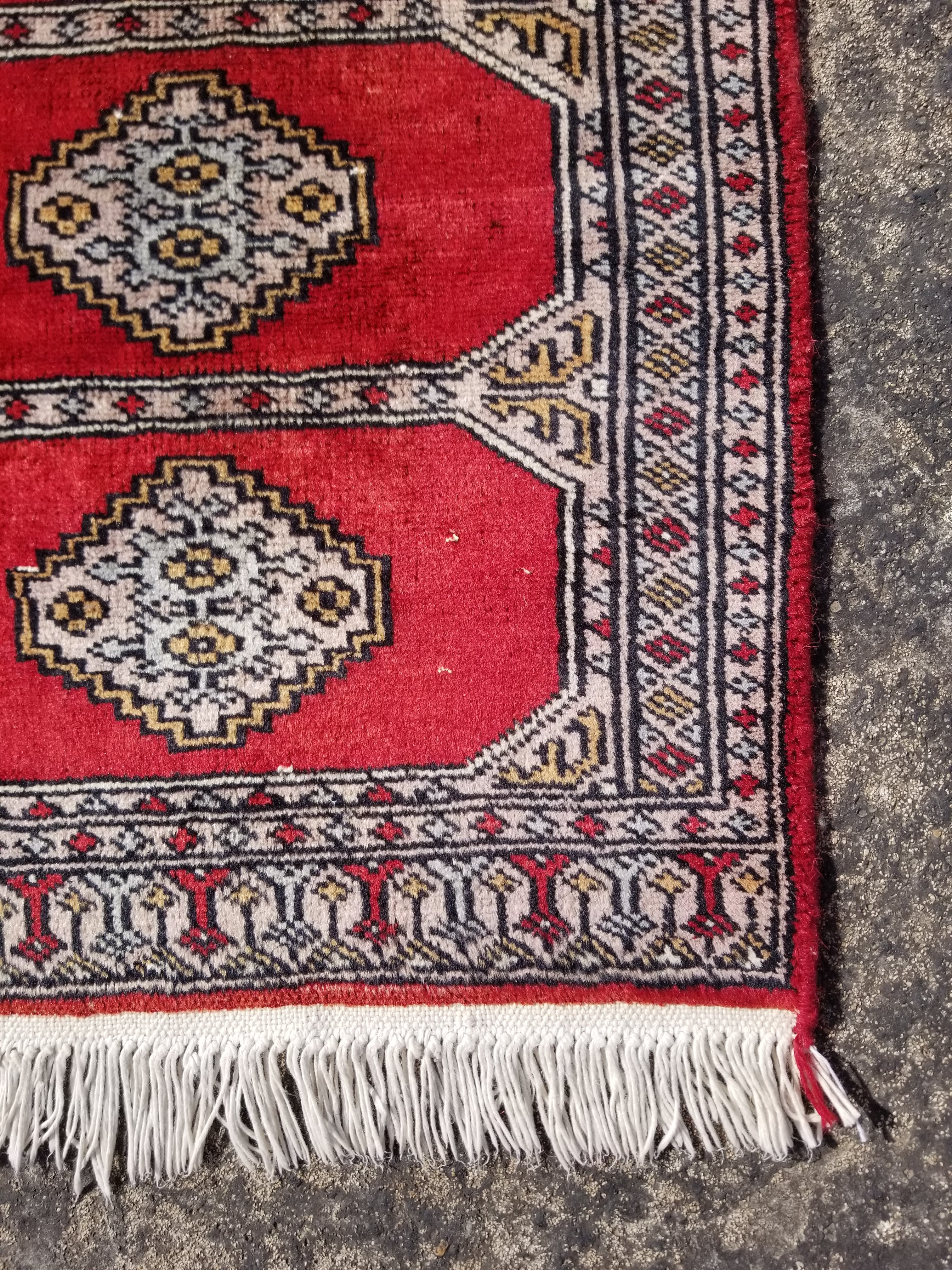 Vintage Traditional Handmade Bokhara Wool Multicolor Rug 63x45cm