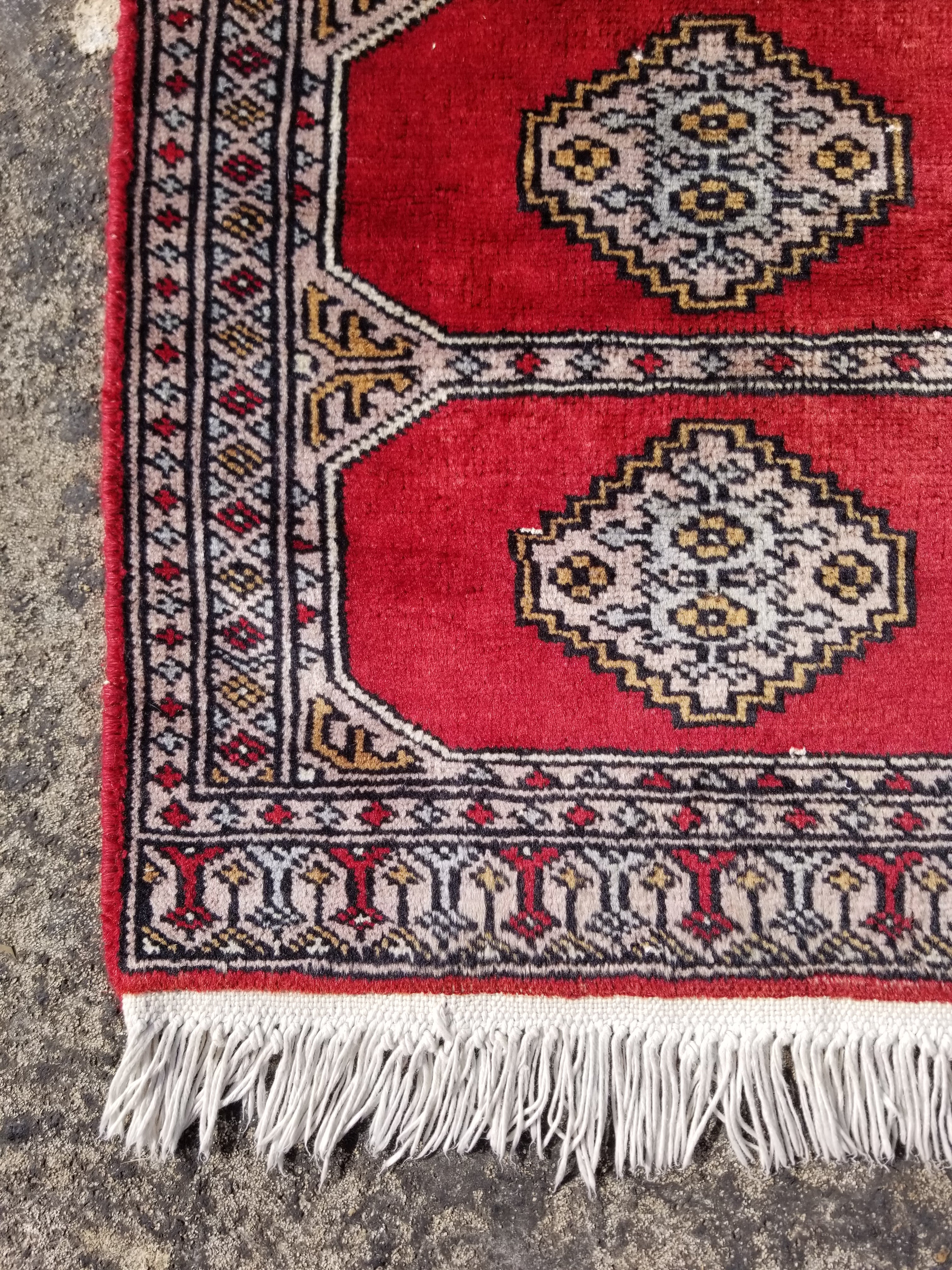 Vintage Traditional Handmade Bokhara Wool Multicolor Rug 63x45cm
