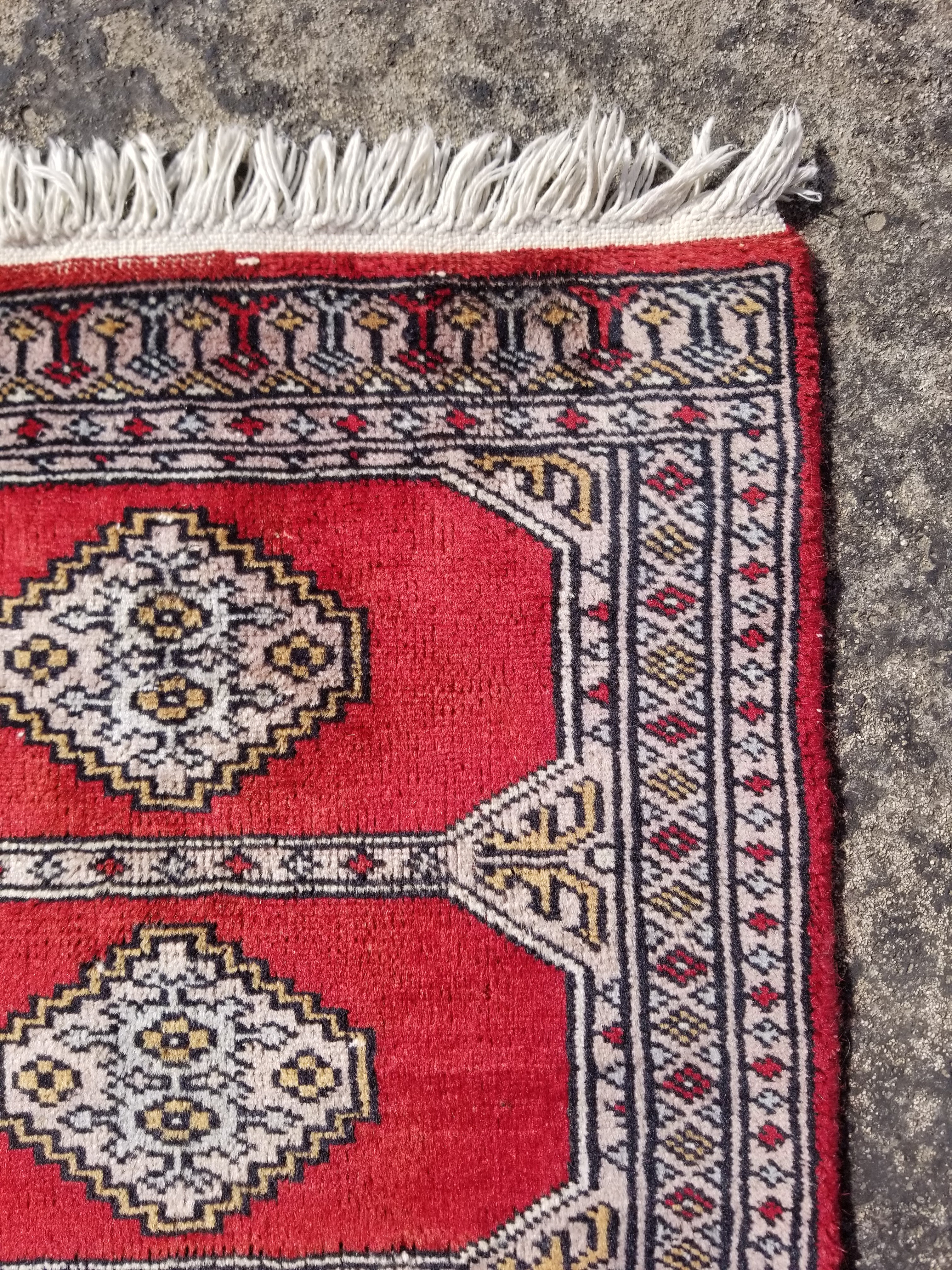 Vintage Traditional Handmade Bokhara Wool Multicolor Rug 63x45cm