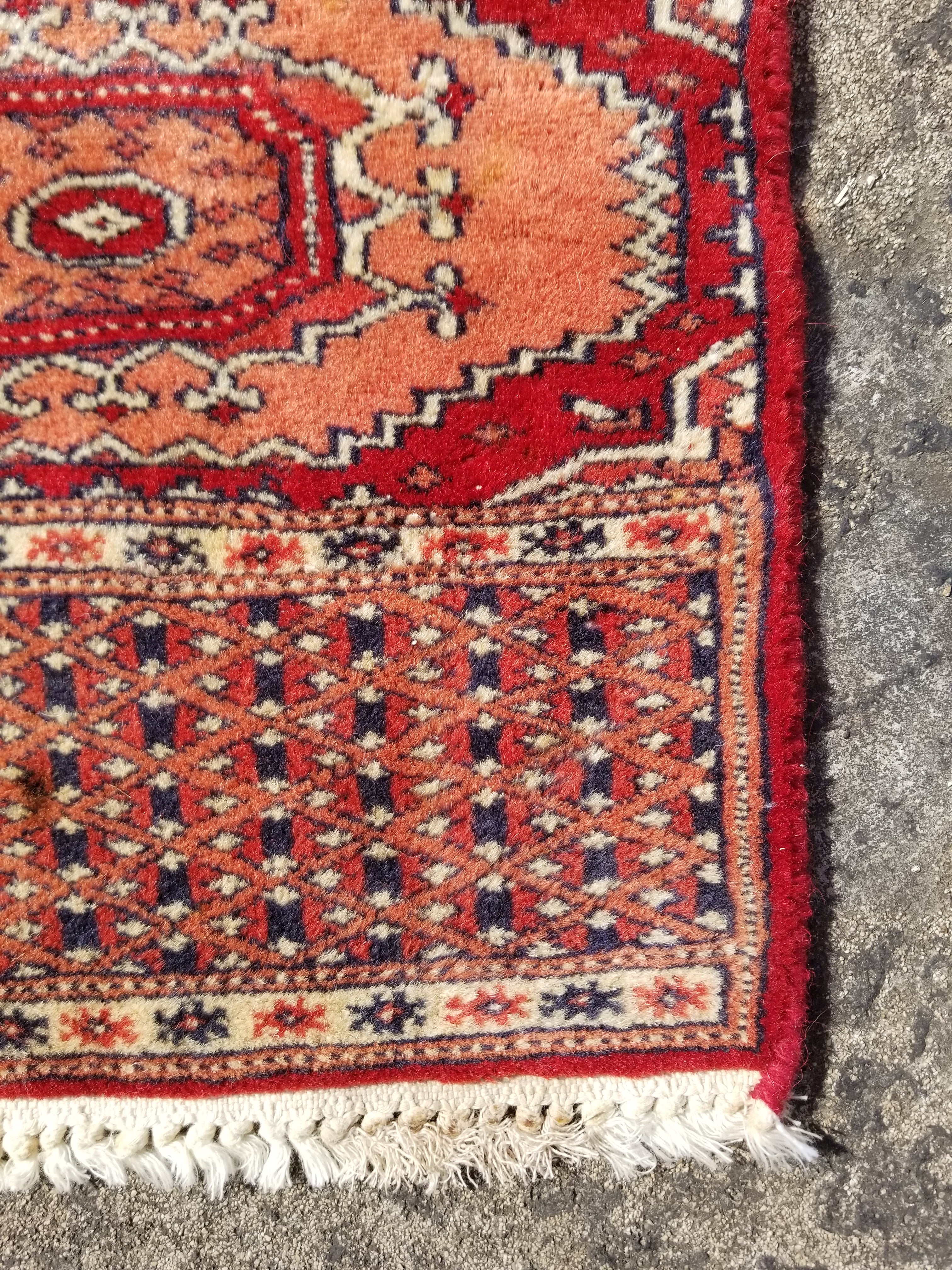 Vintage Traditional Handmade Karajeh Wool Multicolor Runner Rug 127x30cm