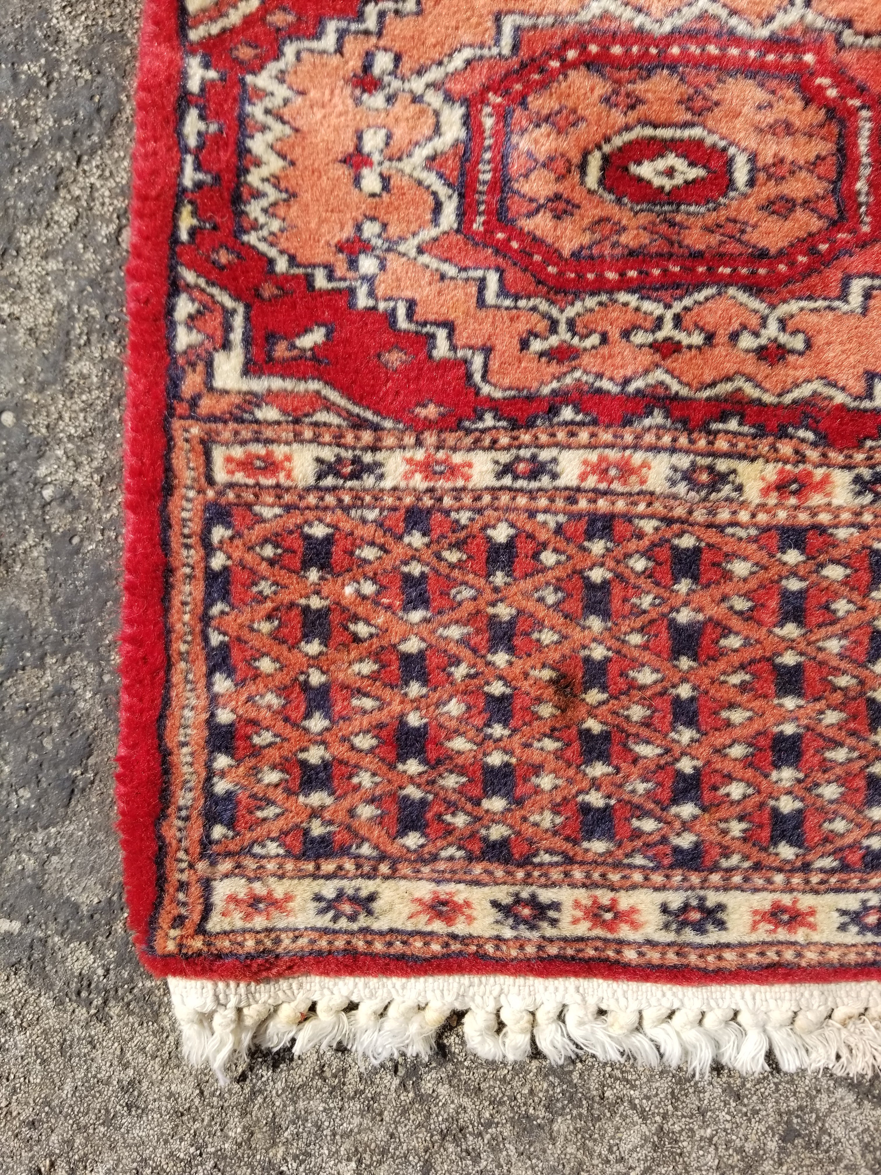 Vintage Traditional Handmade Karajeh Wool Multicolor Runner Rug 127x30cm