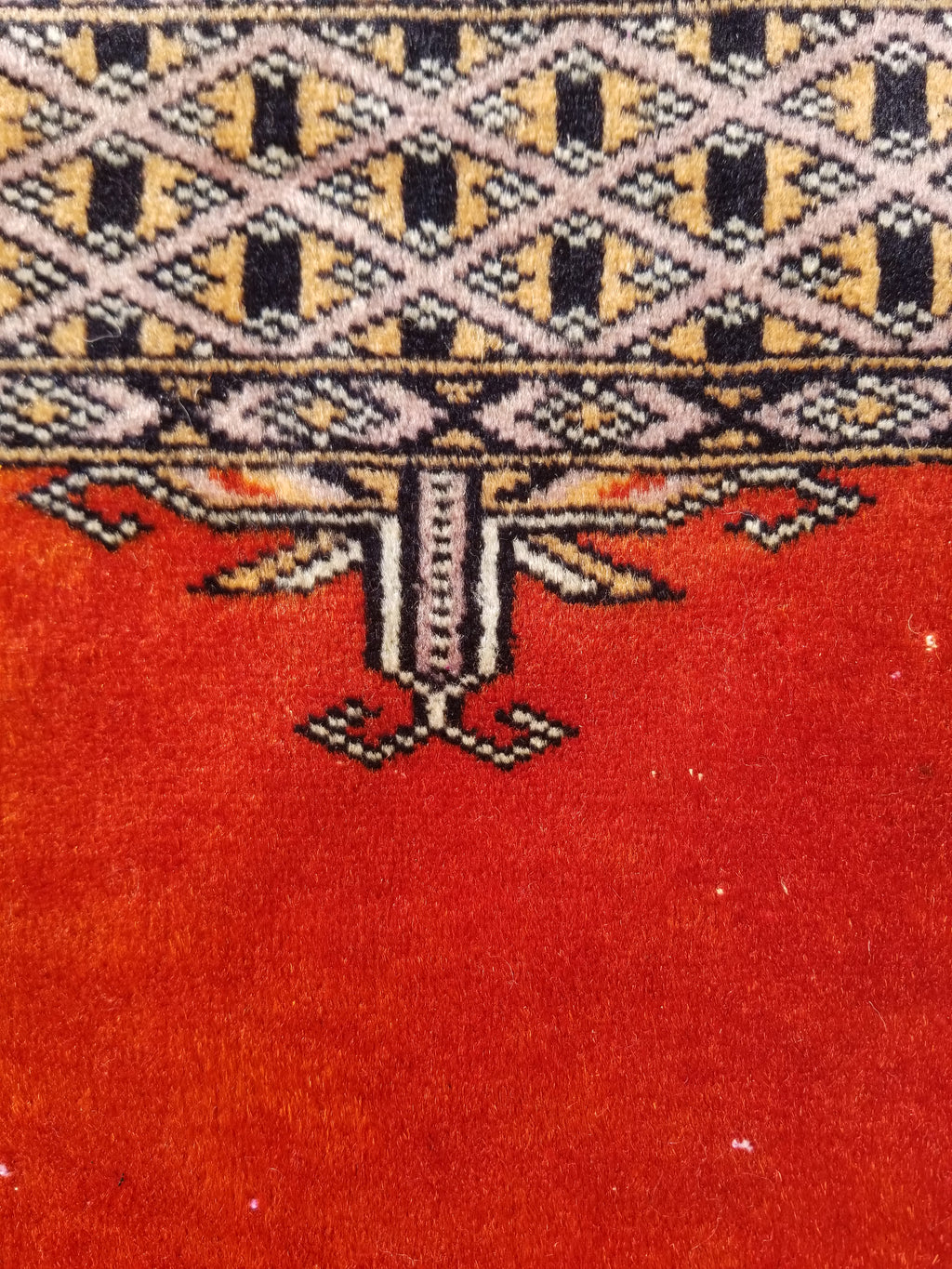 Vintage Traditional Handmade Oriental Wool Brown & Gold Prayer Rug 91x60cm