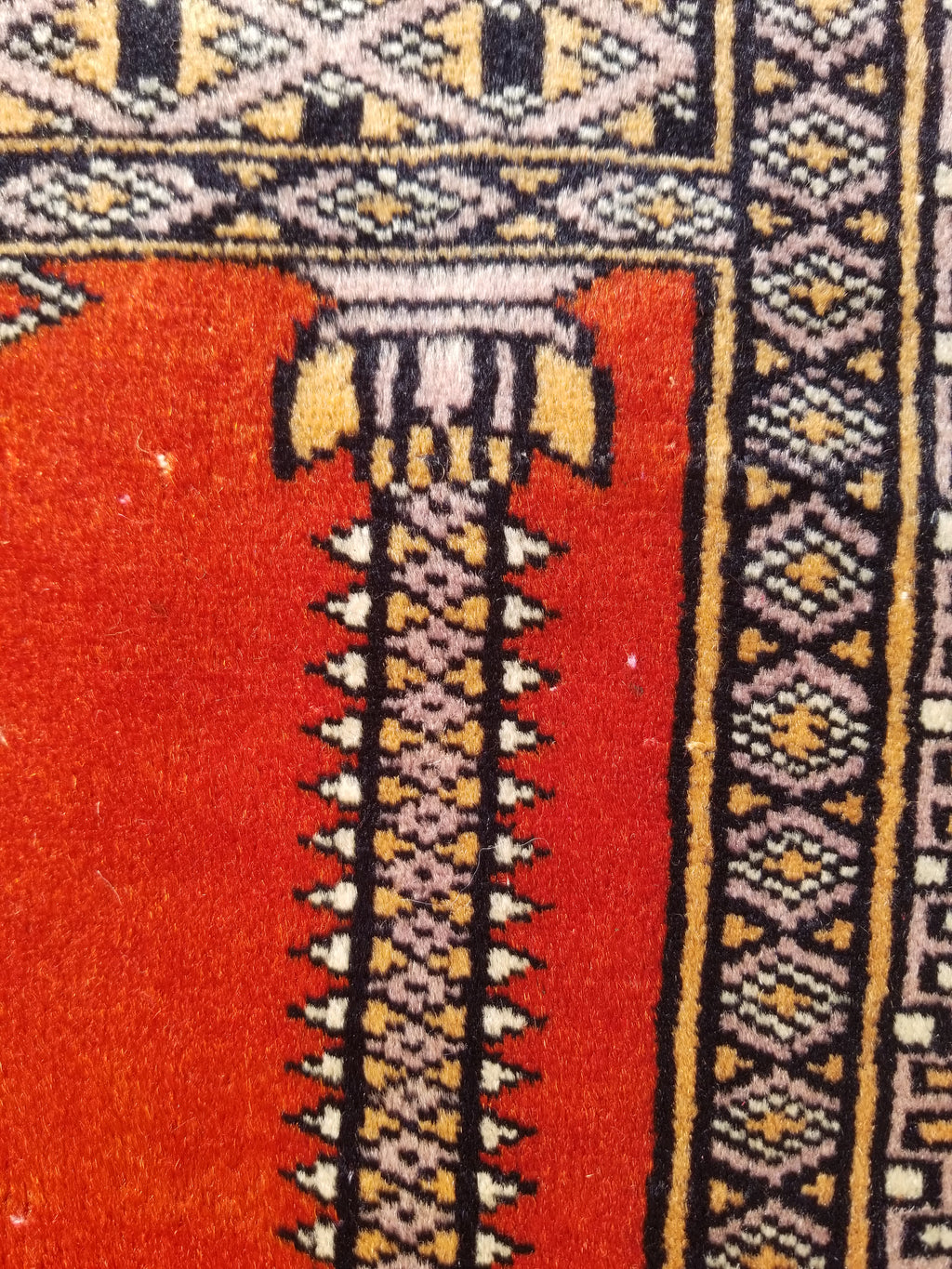 Vintage Traditional Handmade Oriental Wool Brown & Gold Prayer Rug 91x60cm