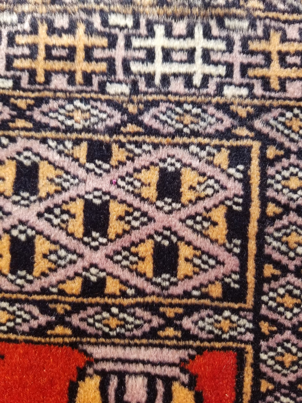 Vintage Traditional Handmade Oriental Wool Brown & Gold Prayer Rug 91x60cm