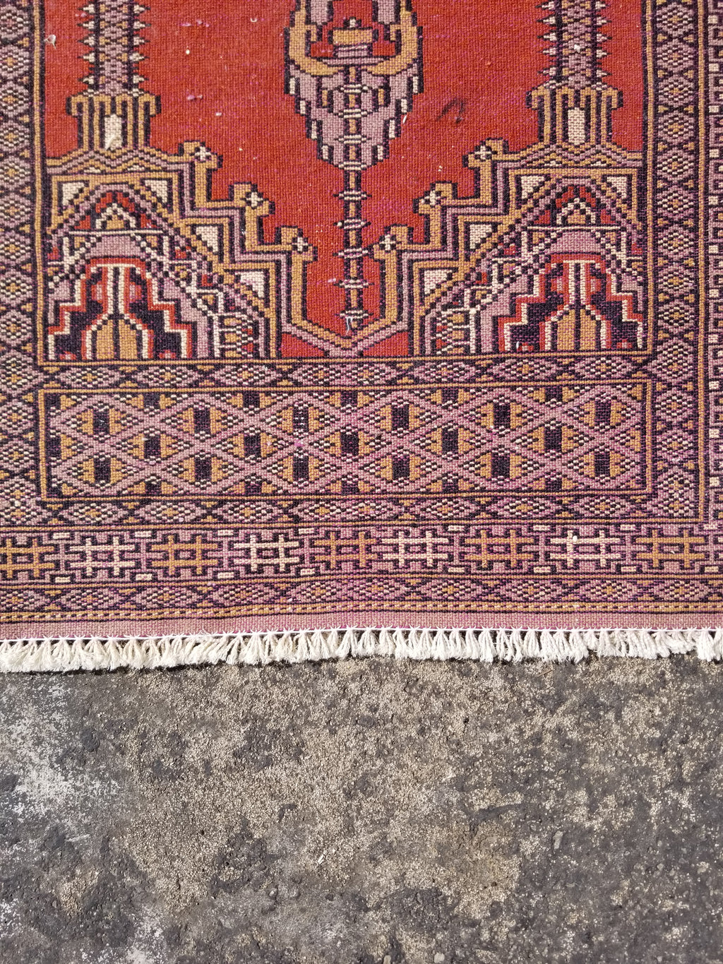 Vintage Traditional Handmade Oriental Wool Brown & Gold Prayer Rug 91x60cm