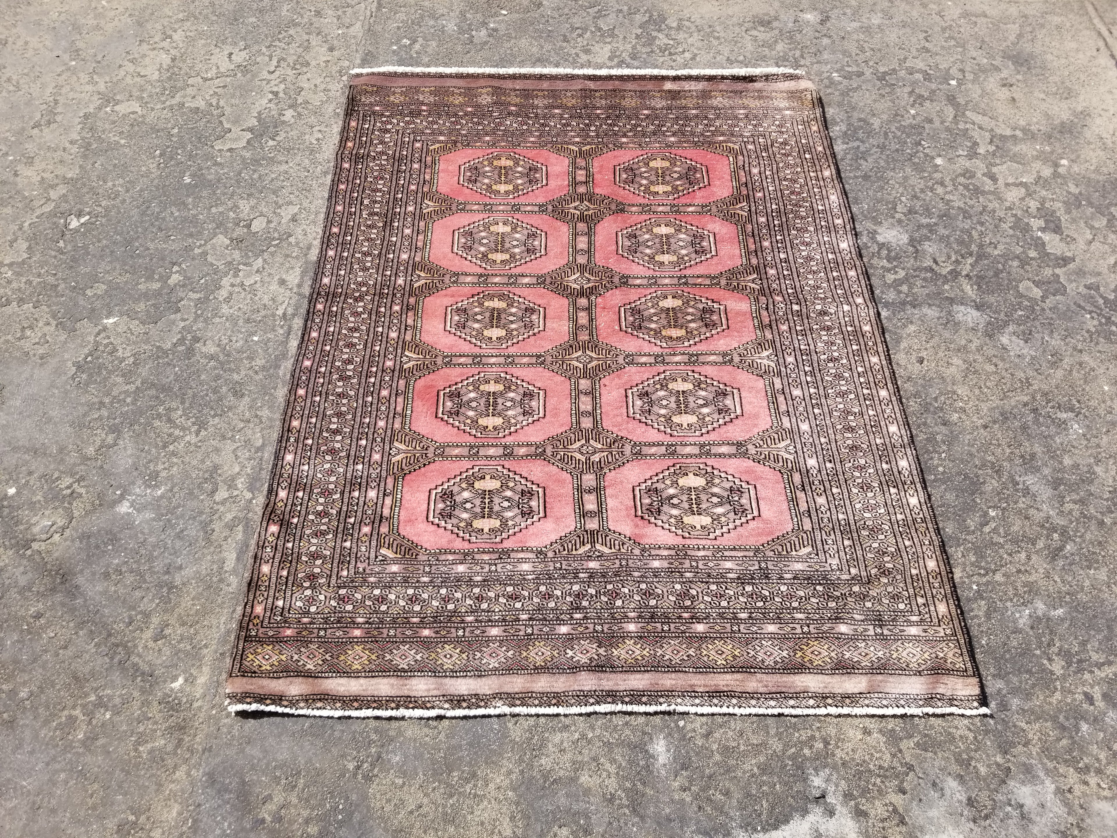 Distressed Vintage Traditional Handmade Bokhara Wool Multicolor Rug 172x124cm