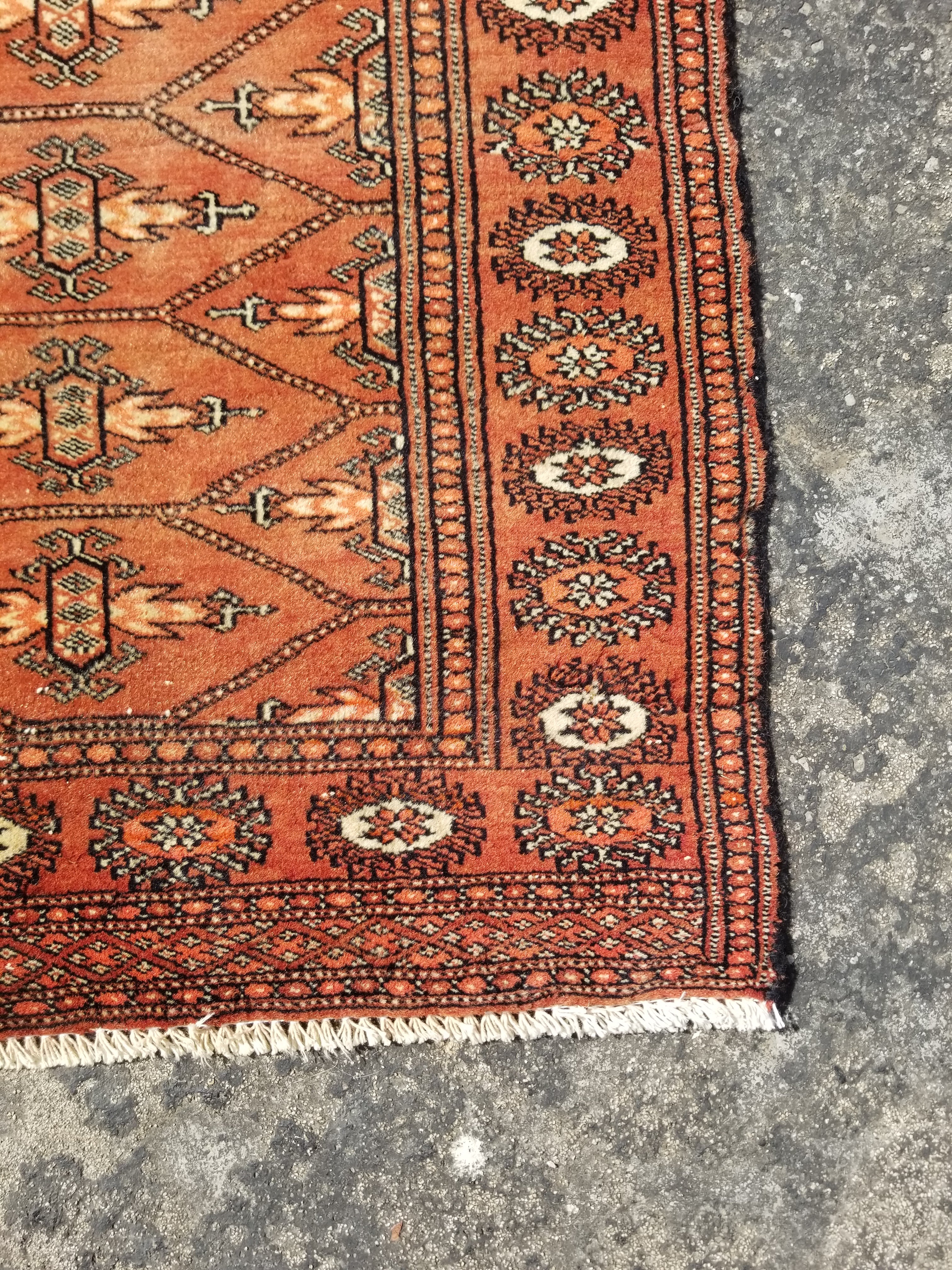 Vintage Traditional Handmade Oriental Wool Multicolor Rug 99x60cm