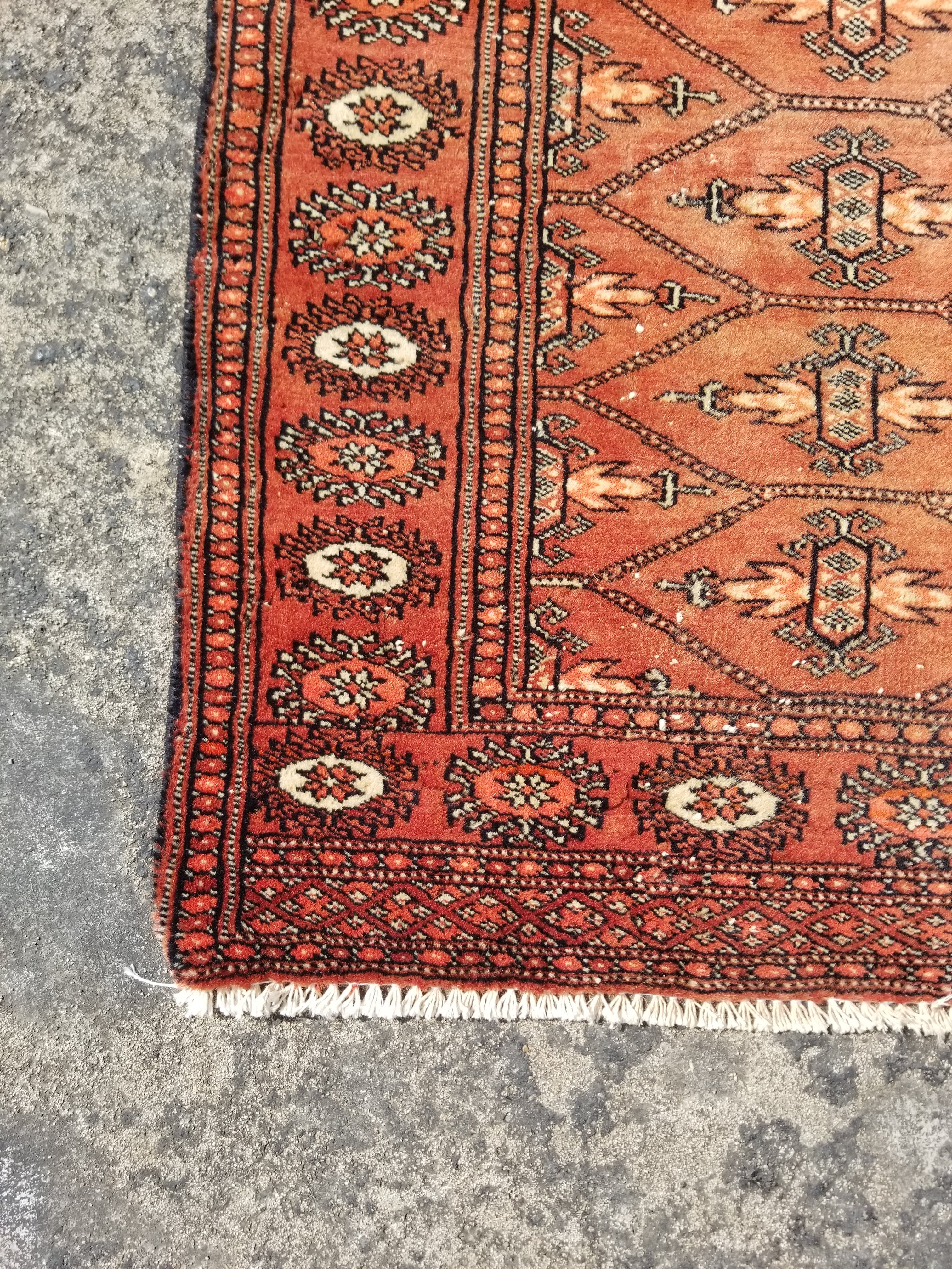 Vintage Traditional Handmade Oriental Wool Multicolor Rug 99x60cm