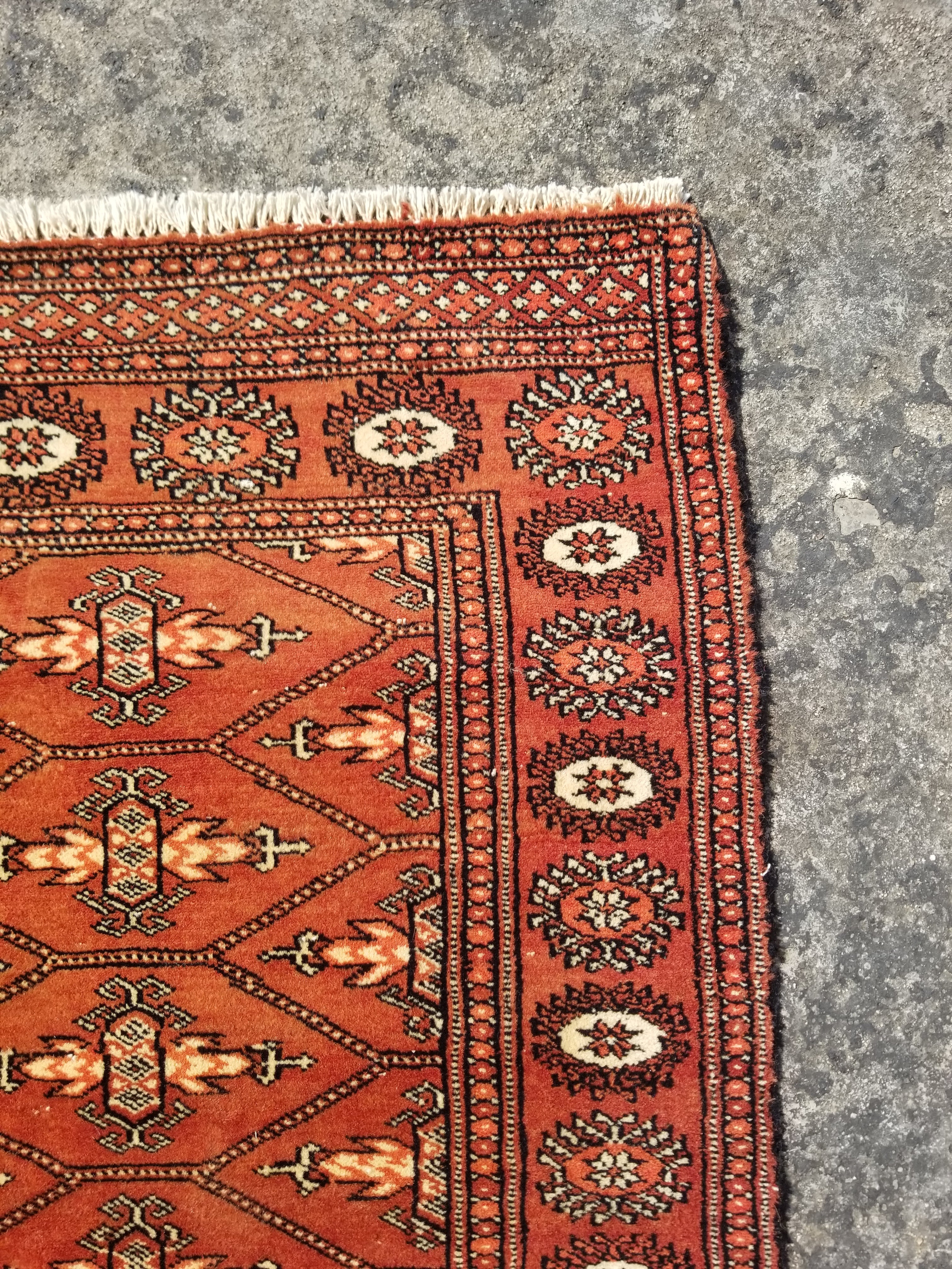 Vintage Traditional Handmade Oriental Wool Multicolor Rug 99x60cm