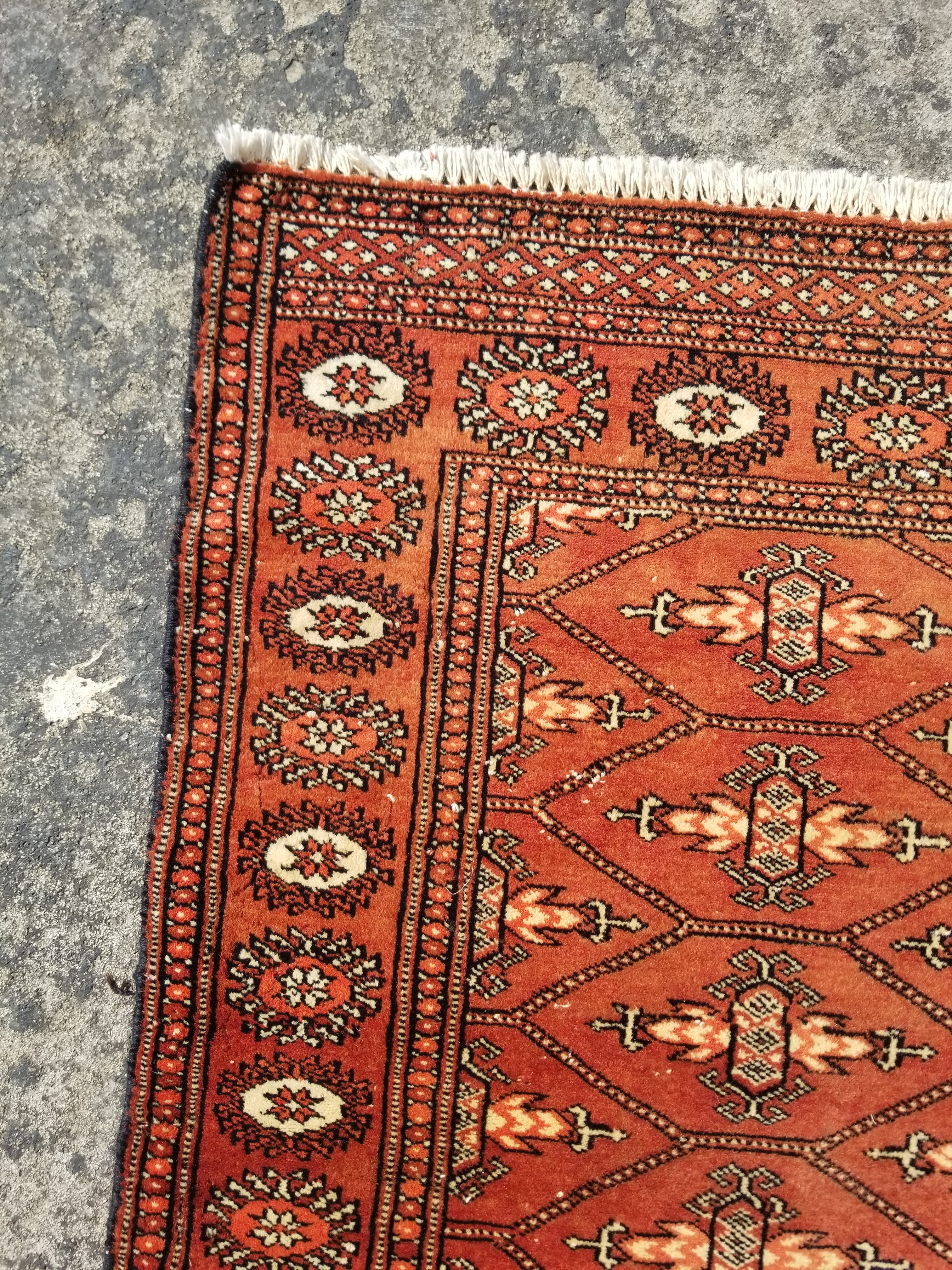 Vintage Traditional Handmade Oriental Wool Multicolor Rug 99x60cm