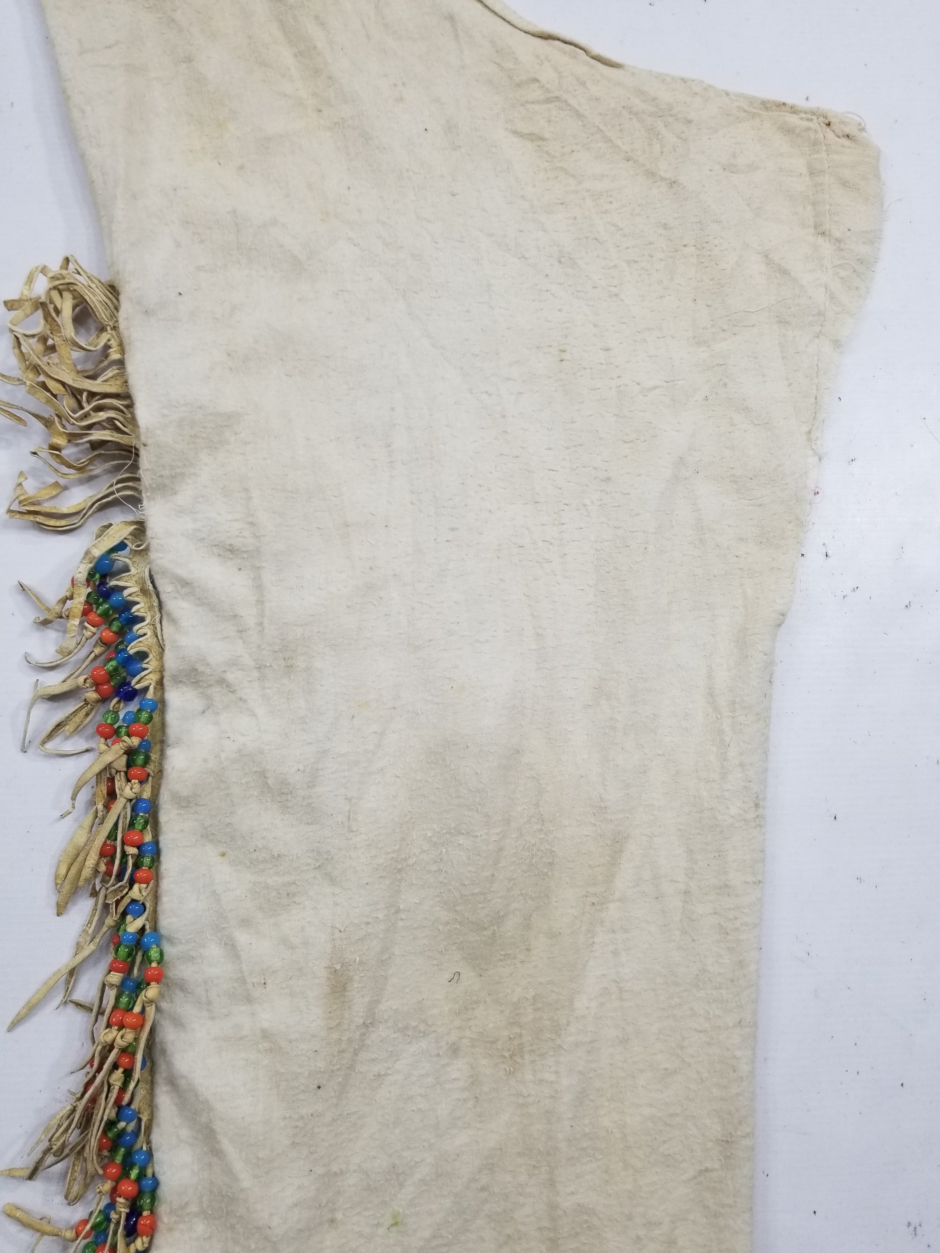 Antique American Style Leather / Wool Beaded Leggings