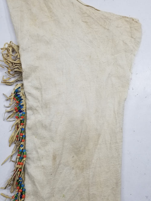 Antique American Style Leather / Wool Beaded Leggings