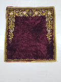 Antique French Floral Hand Embroidered Velvet Panel 68x64cm