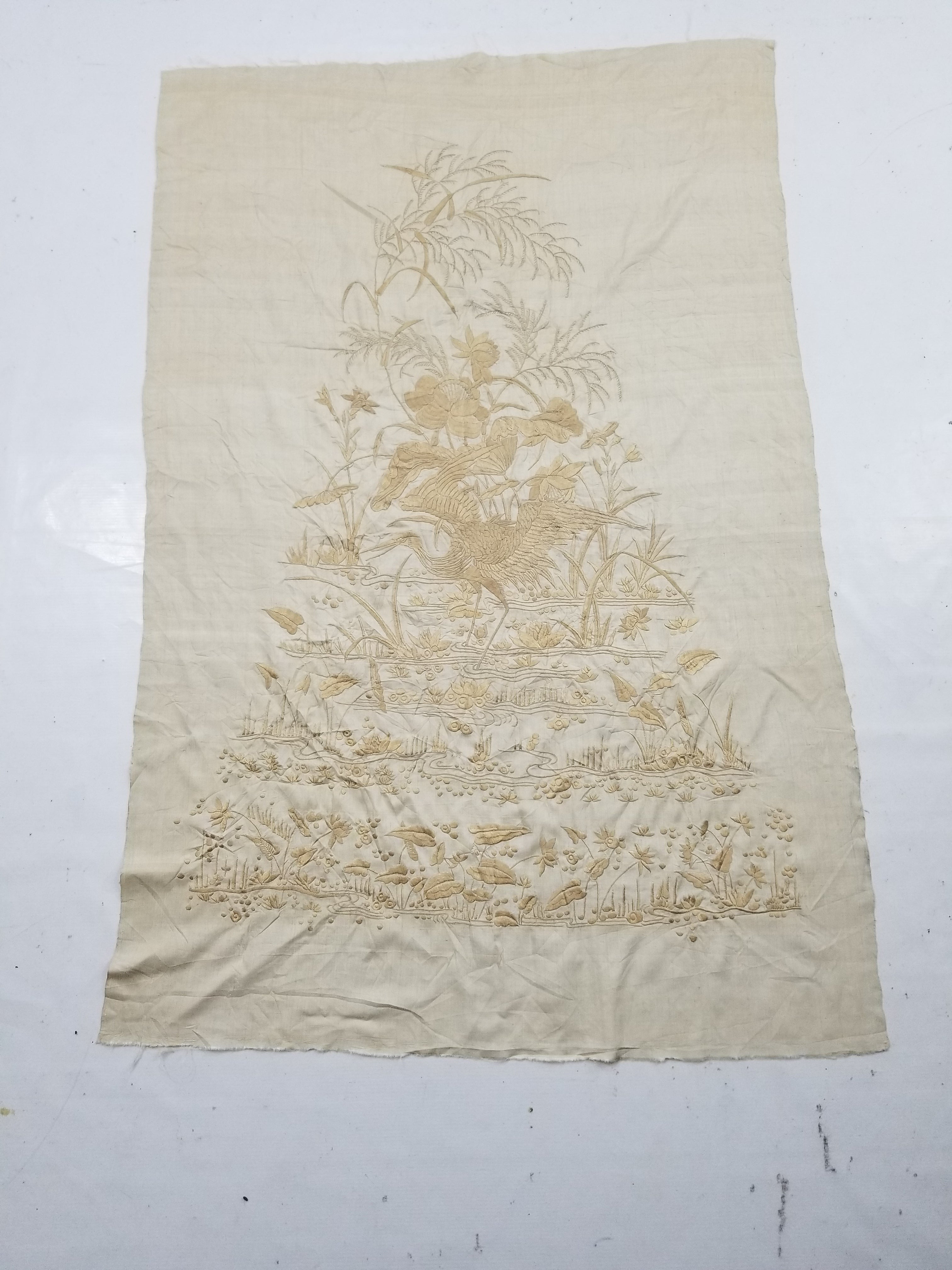Antique Chinese Silk Embroidered Panel 122x83cm