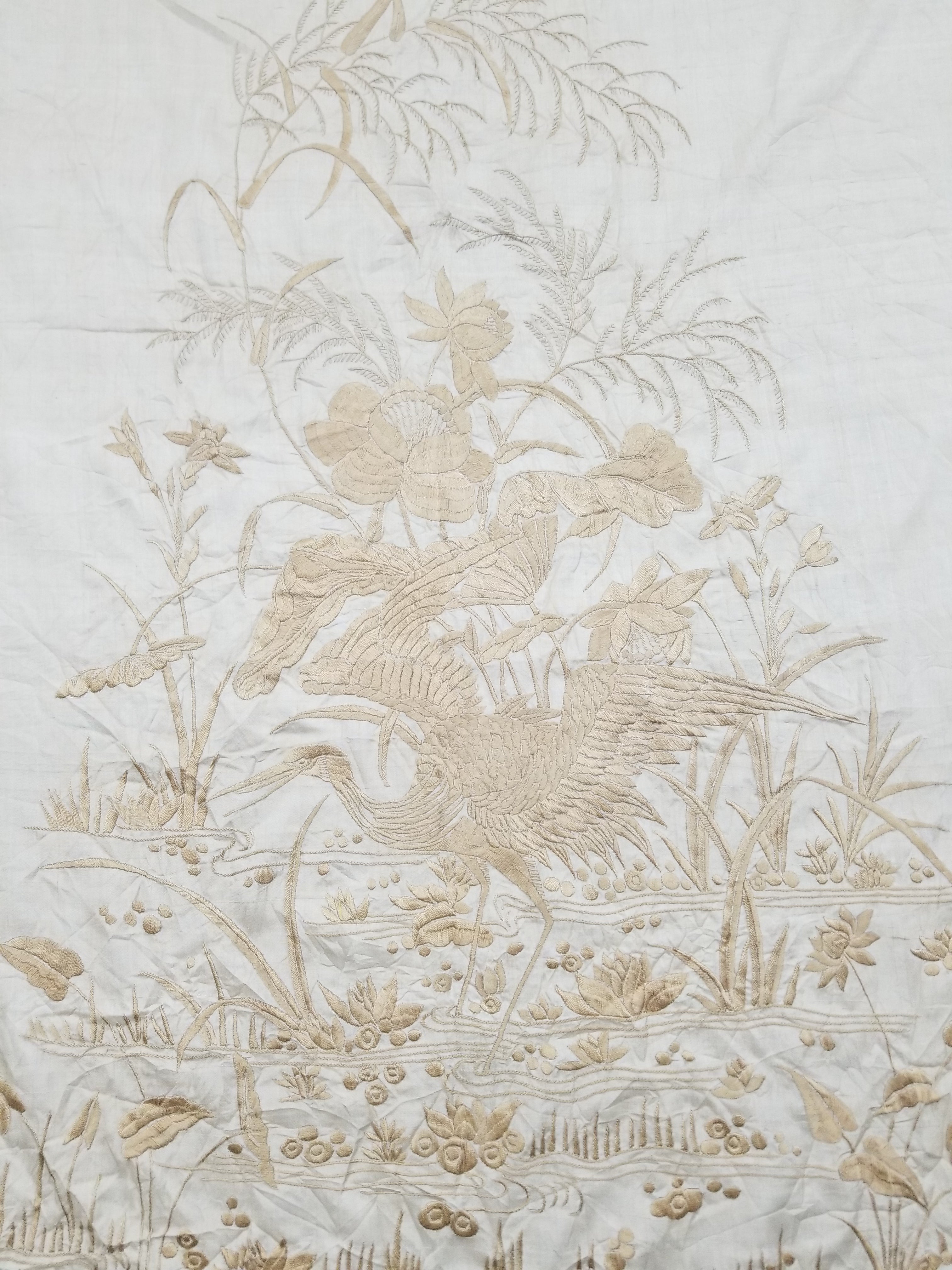 Antique Chinese Silk Embroidered Panel 122x83cm