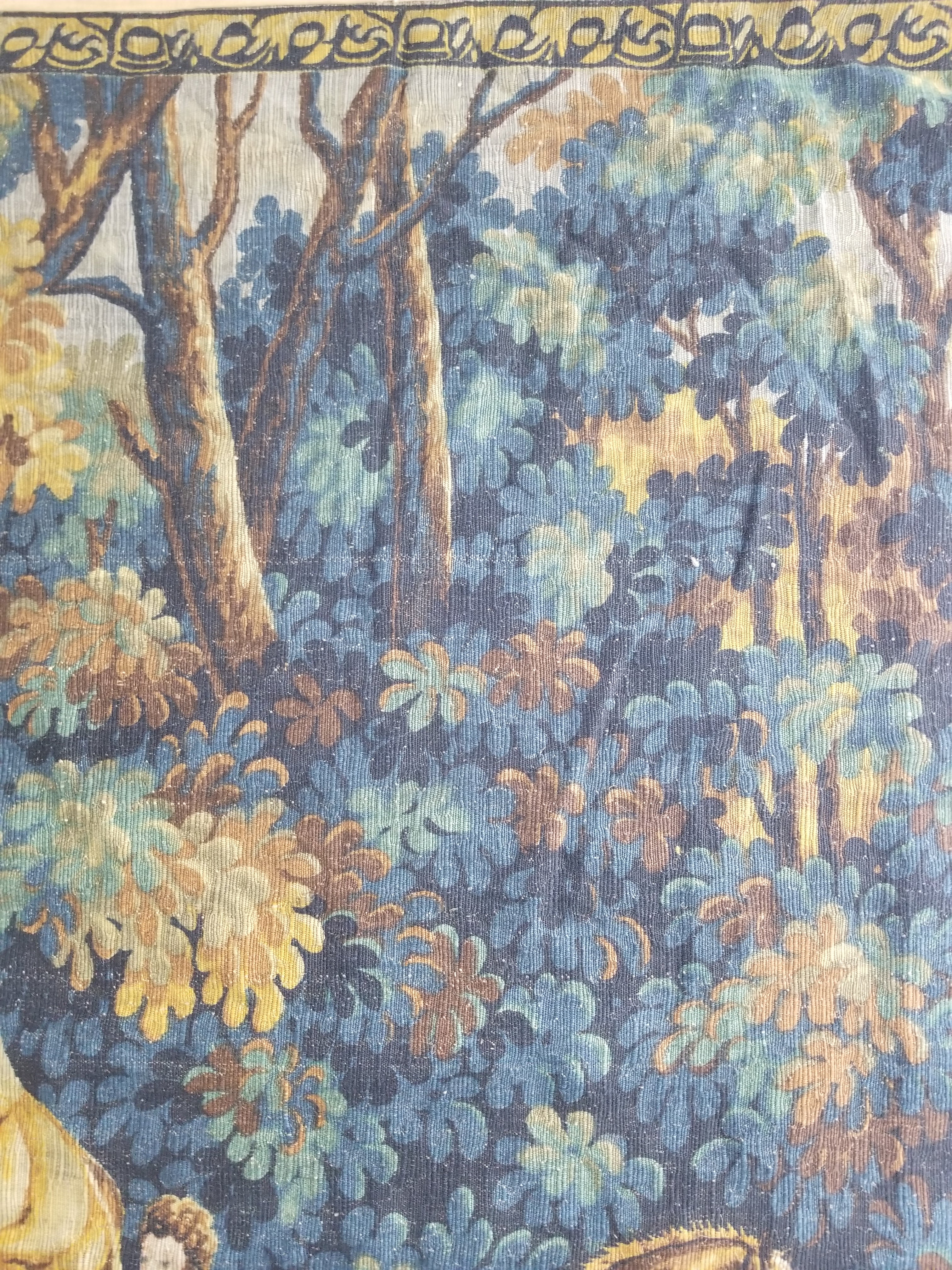 Antique French Pastoral Gathering Printed Tapestry 192x142cm